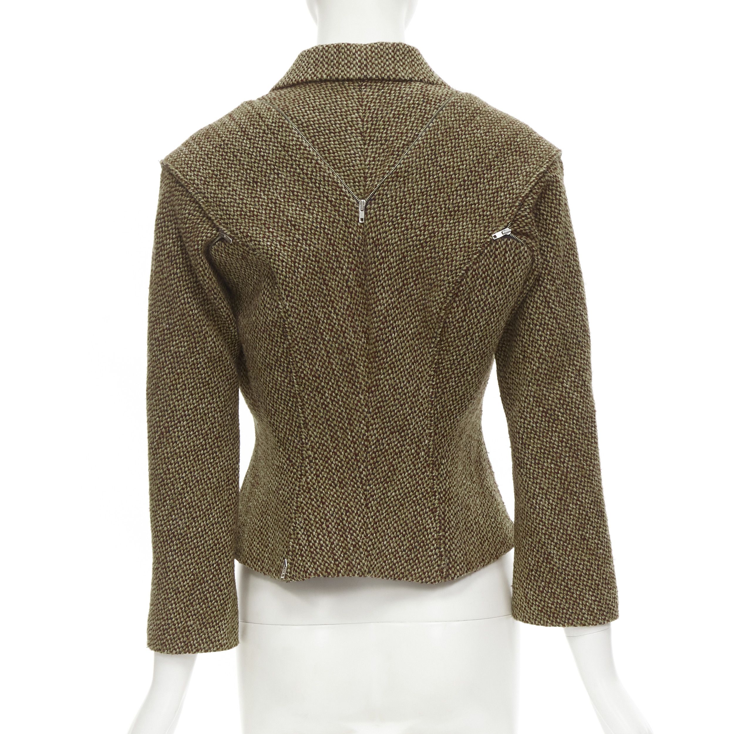 Junya Watanabe rare JUNYA WATANABE 1999 Runway brown tweed herringbone transformable jacket M Size M / US 6-8 / IT 42-44 - 5 Thumbnail