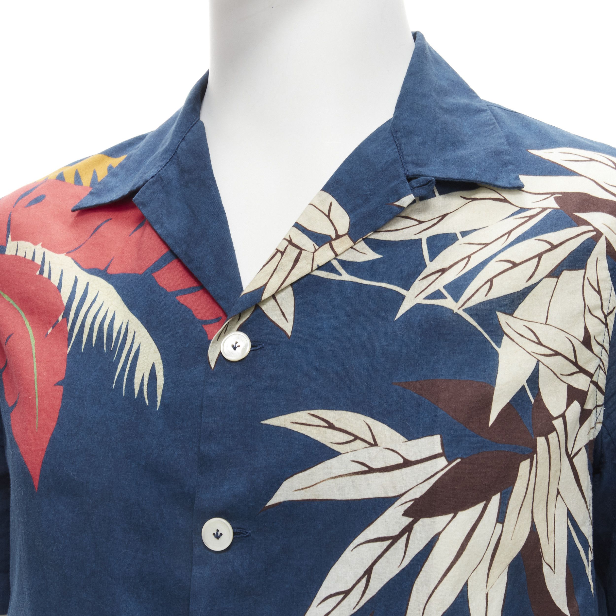 Valentino VALENTINO 100% cotton blue Hawaiian floral print button down shirt EU37 XS Size US XS / EU 42 / 0 - 2 Thumbnail