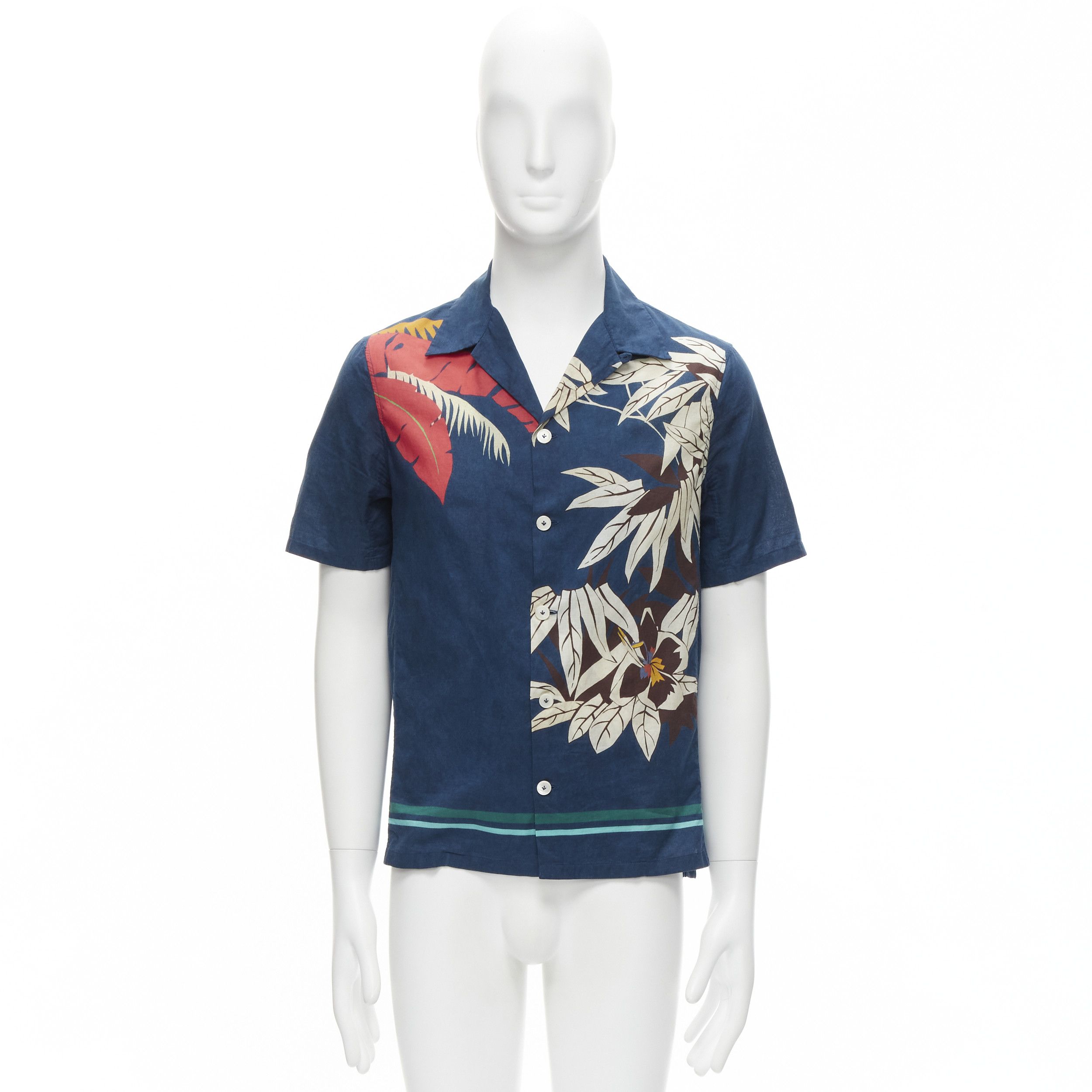 Valentino VALENTINO 100% cotton blue Hawaiian floral print button down shirt EU37 XS Size US XS / EU 42 / 0 - 10 Thumbnail