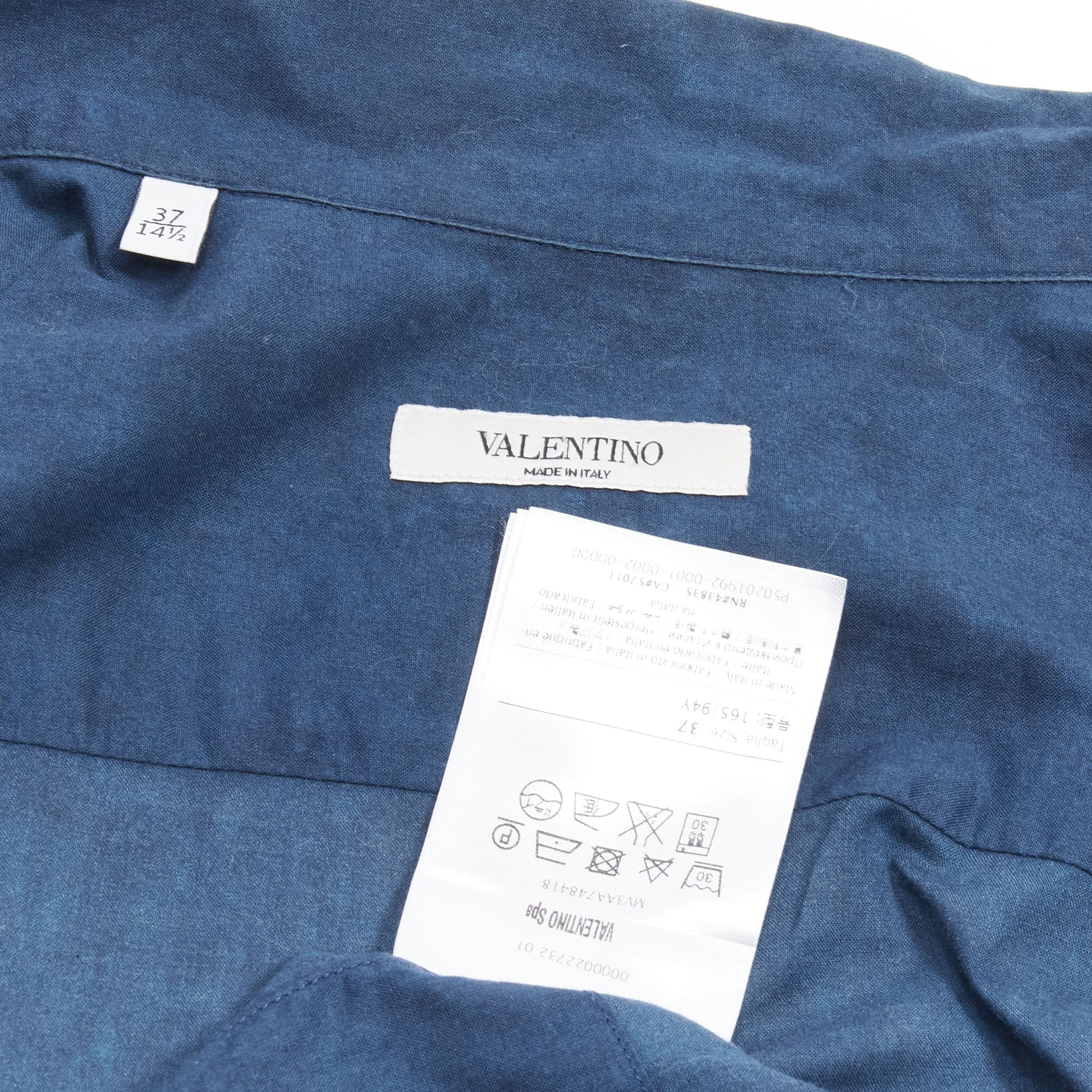 Valentino VALENTINO 100% cotton blue Hawaiian floral print button down shirt EU37 XS Size US XS / EU 42 / 0 - 9 Thumbnail