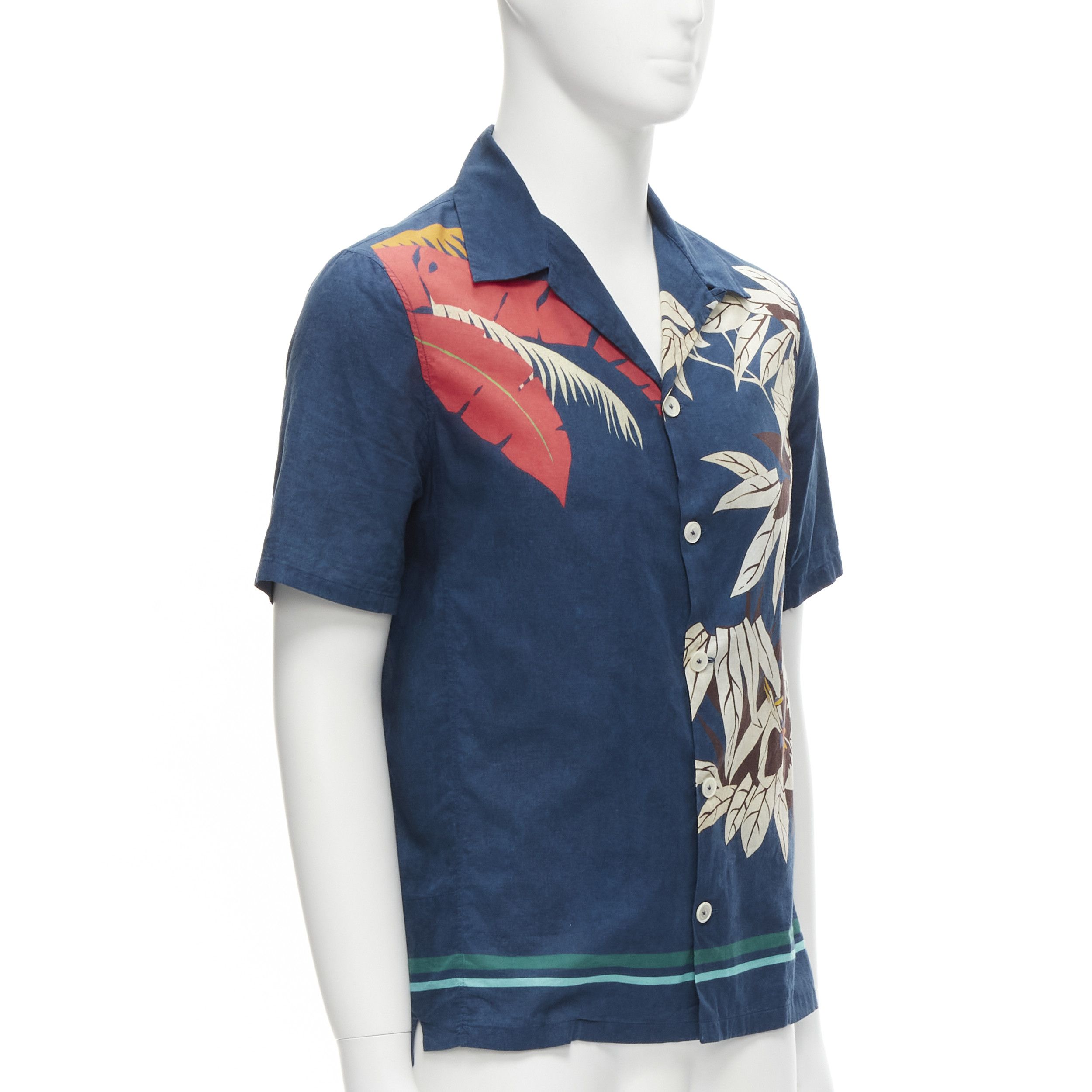 Valentino VALENTINO 100% cotton blue Hawaiian floral print button down shirt EU37 XS Size US XS / EU 42 / 0 - 3 Thumbnail