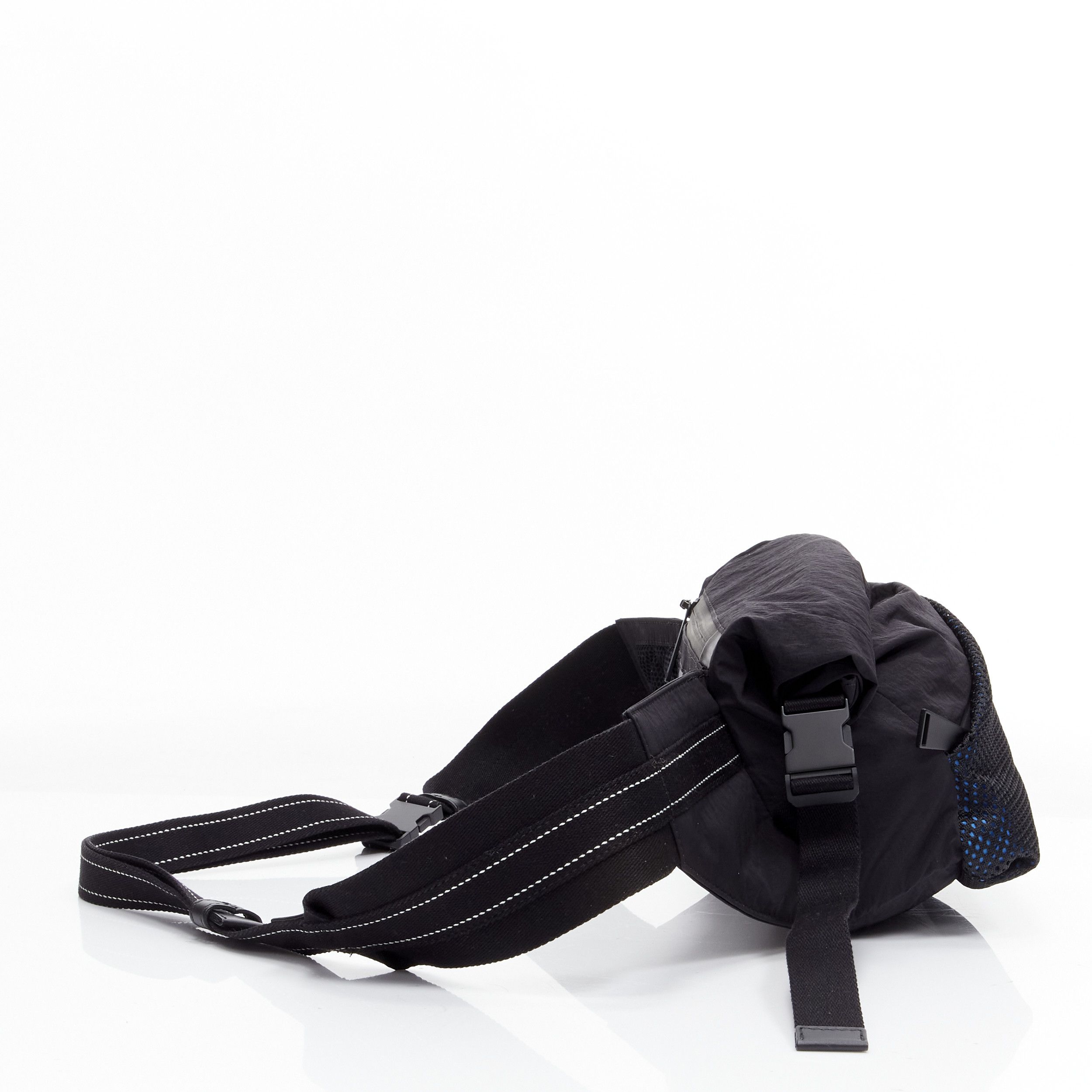 Bottega Veneta BOTTEGA VENETA Daniel Lee blue black nylon mesh technical buckle waist belt bag Size ONE SIZE - 3 Thumbnail