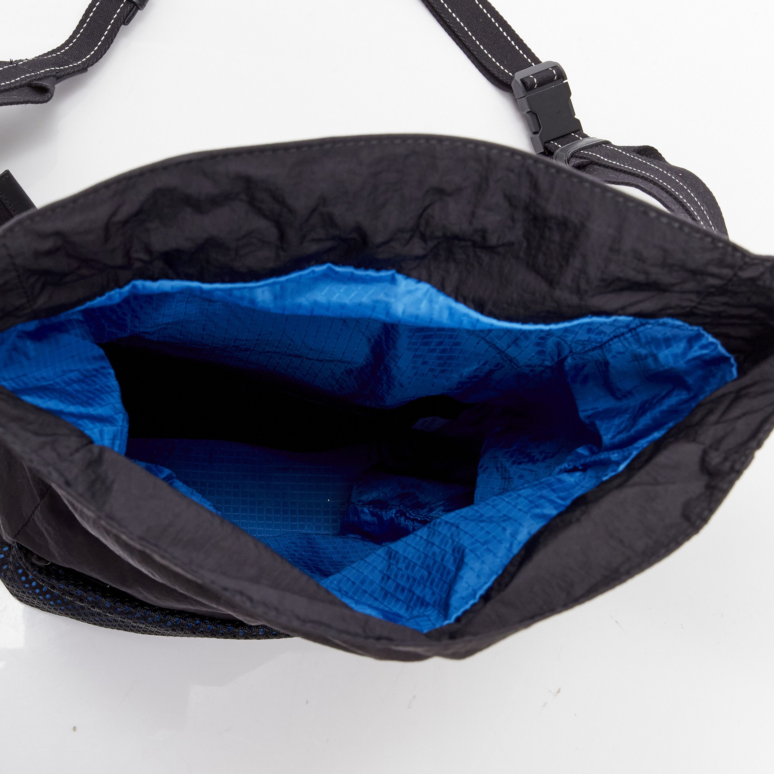 Bottega Veneta BOTTEGA VENETA Daniel Lee blue black nylon mesh technical buckle waist belt bag Size ONE SIZE - 8 Thumbnail