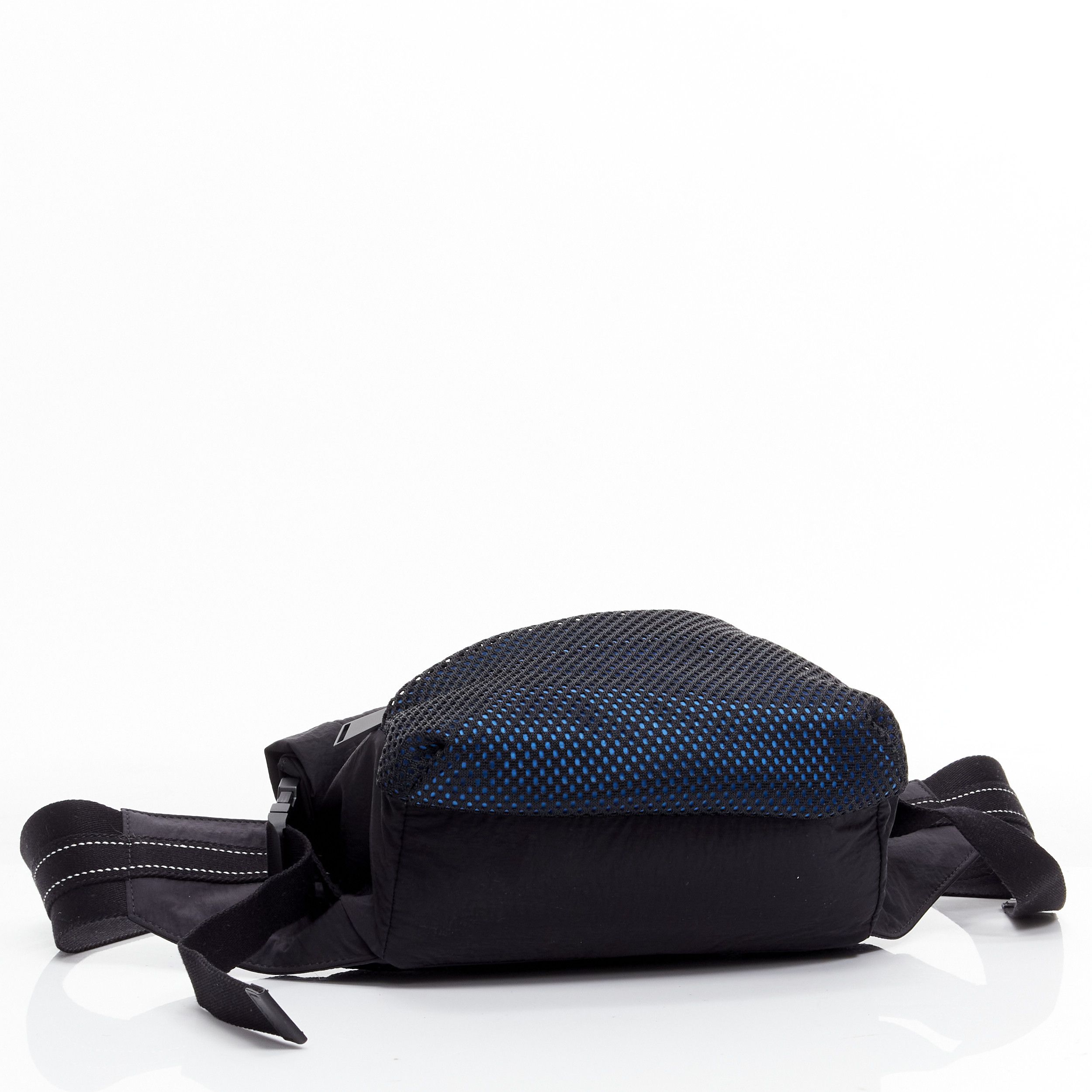 Bottega Veneta BOTTEGA VENETA Daniel Lee blue black nylon mesh technical buckle waist belt bag Size ONE SIZE - 5 Thumbnail