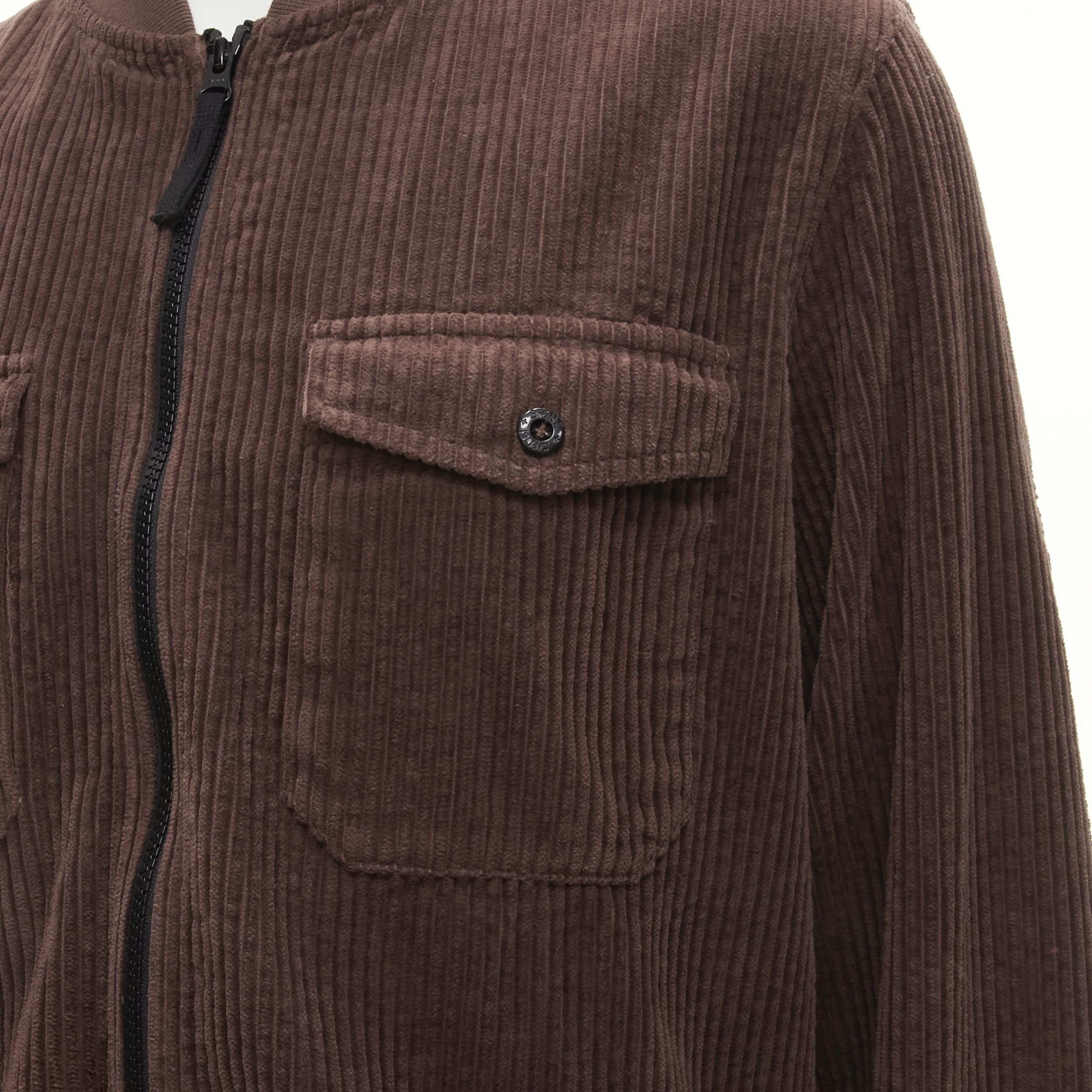 Stone Island STONE ISLAND brown corduroy trucker pocket zip up bomber jacket M Size US M / EU 48-50 / 2 - 9 Thumbnail