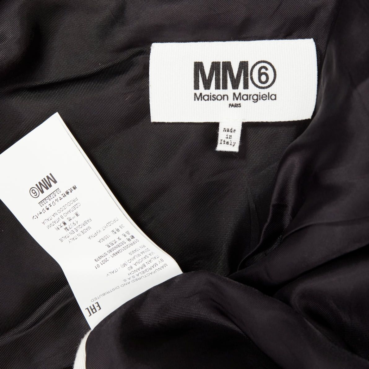 Maison Margiela MM6 black grey virgin wool blend contrast back fray edge boxy blazer IT38 XS Size XS / US 0-2 / IT 36-38 - 9 Thumbnail