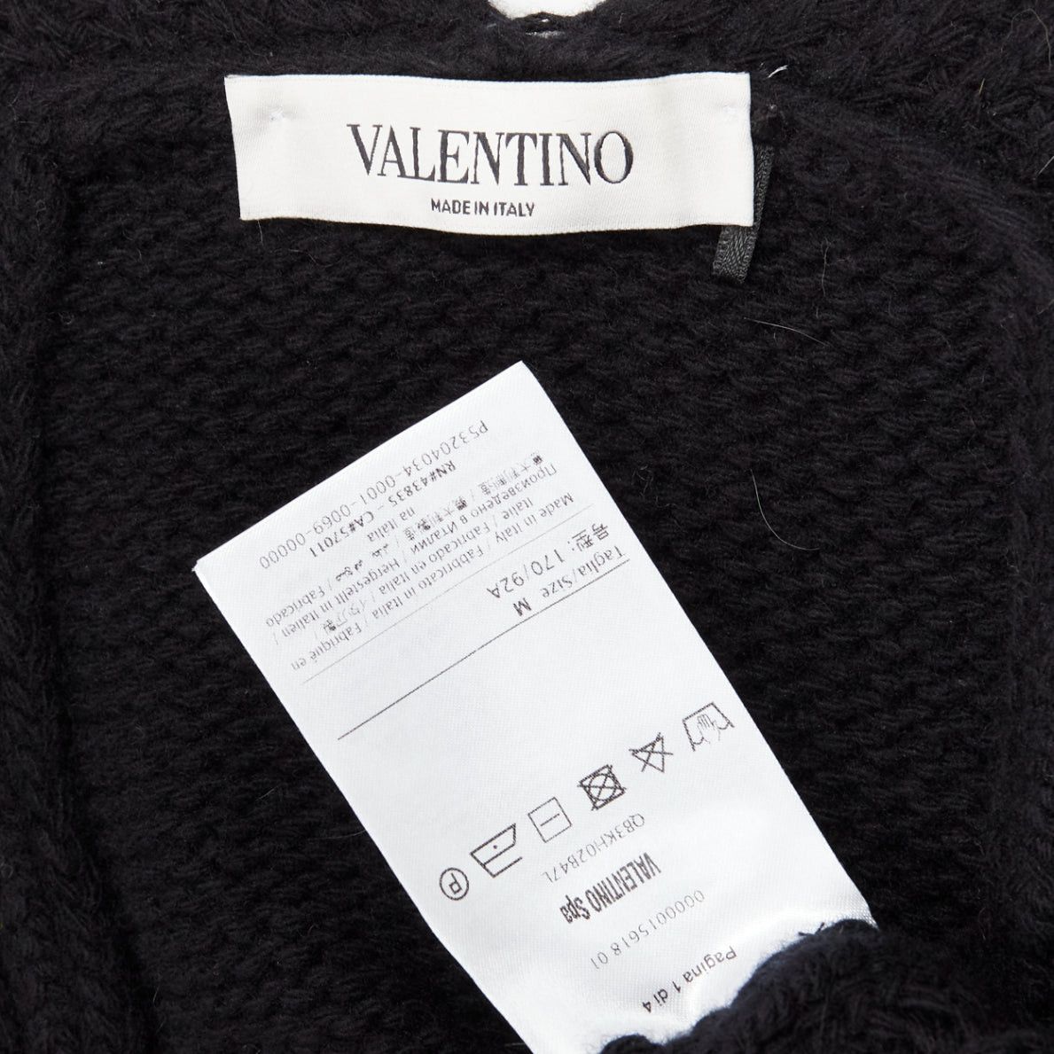 Valentino VALENTINO VLTN black 100% virgin wool logo back poncho cardigan M Size M / US 6-8 / IT 42-44 - 8 Thumbnail