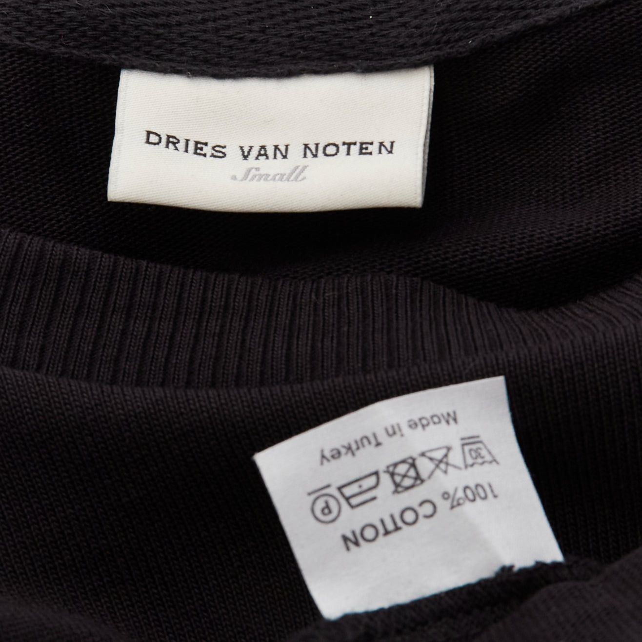 Dries Van Noten DRIES VAN NOTEN black cotton asymmetric ruffle half sleeve boxy top S Size S / US 4 / IT 40 - 8 Thumbnail