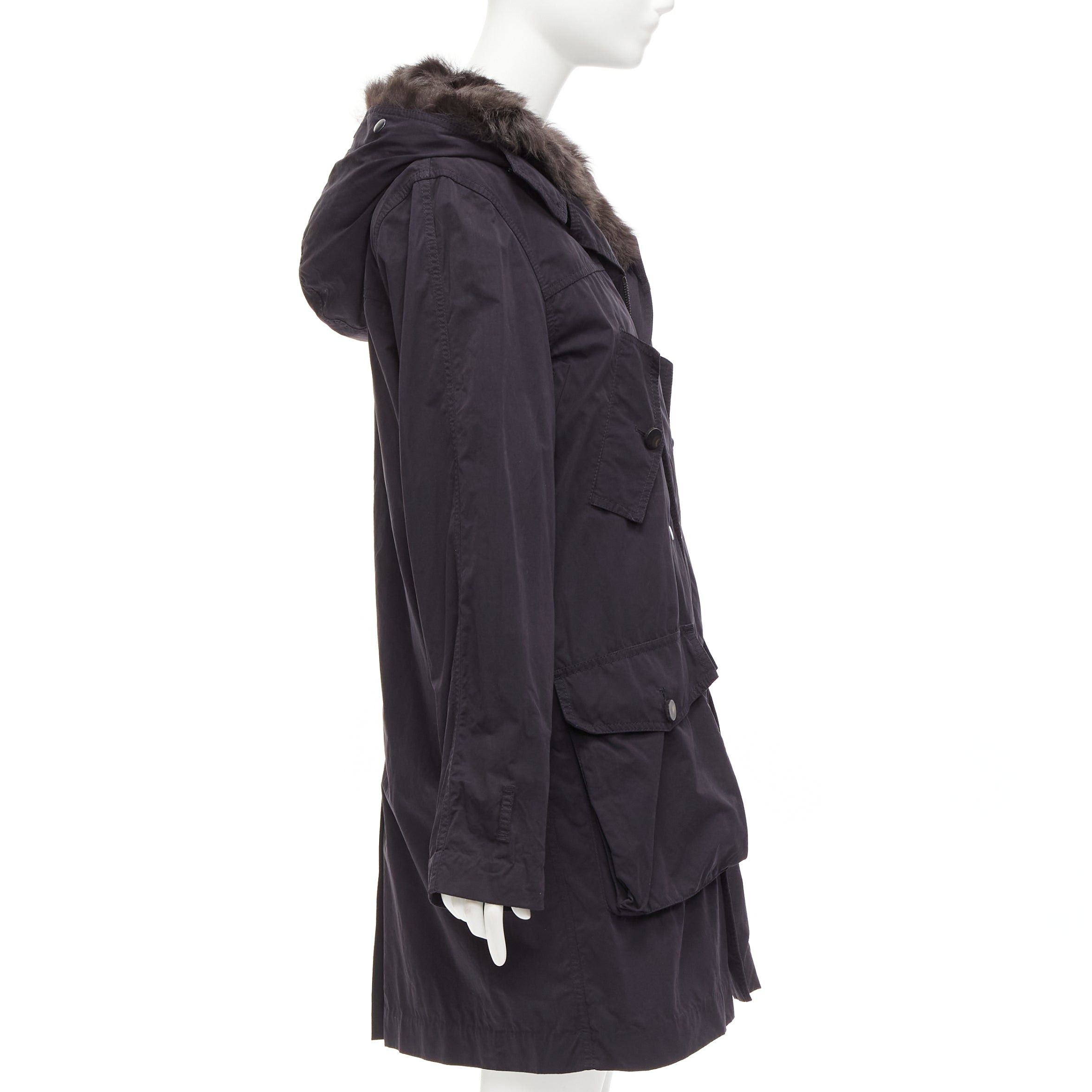 3.1 Phillip Lim 3.1 PHILLIP LIM black cotton brown full sheep fur lined parka coat XS Size S / US 4 / IT 40 - 5 Thumbnail