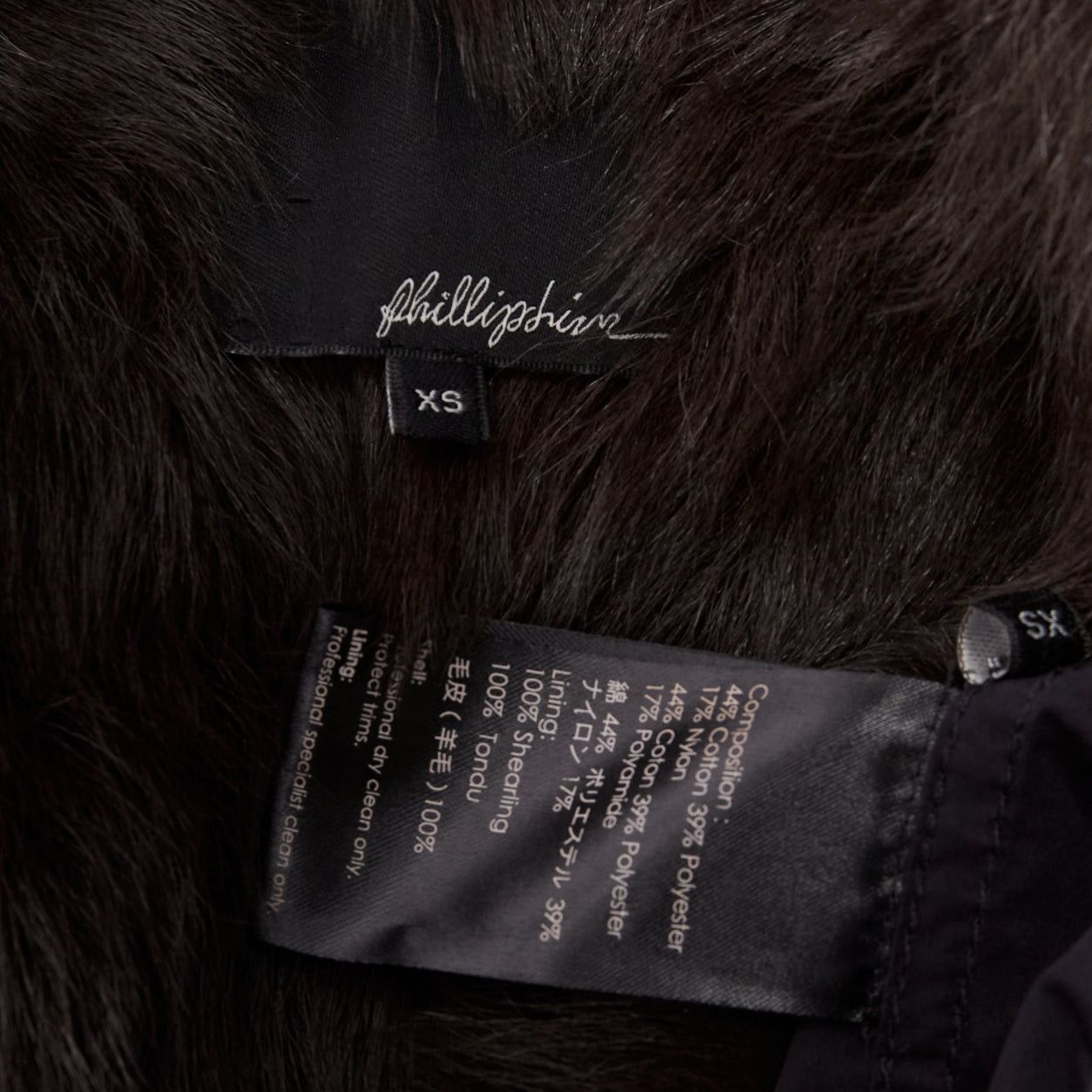 3.1 Phillip Lim 3.1 PHILLIP LIM black cotton brown full sheep fur lined parka coat XS Size S / US 4 / IT 40 - 9 Thumbnail