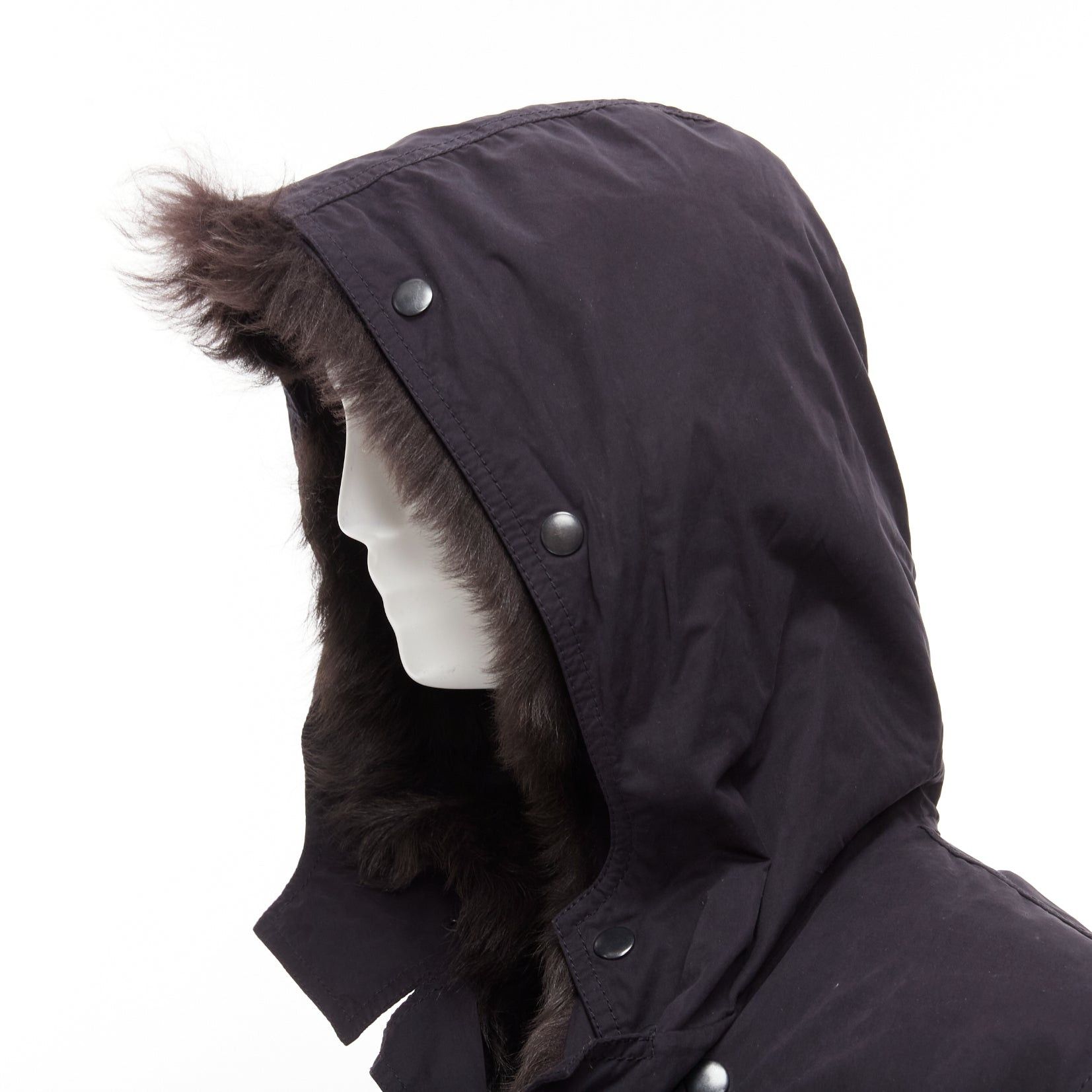3.1 Phillip Lim 3.1 PHILLIP LIM black cotton brown full sheep fur lined parka coat XS Size S / US 4 / IT 40 - 2 Thumbnail
