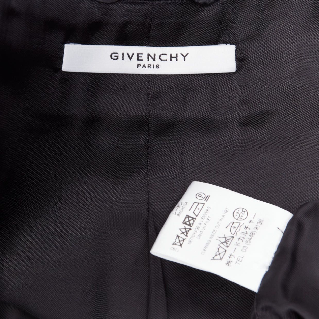 Givenchy GIVENCHY black wool silk trim high low hem minimal classic jacket FR38 M Size M / US 6-8 / IT 42-44 - 9 Thumbnail