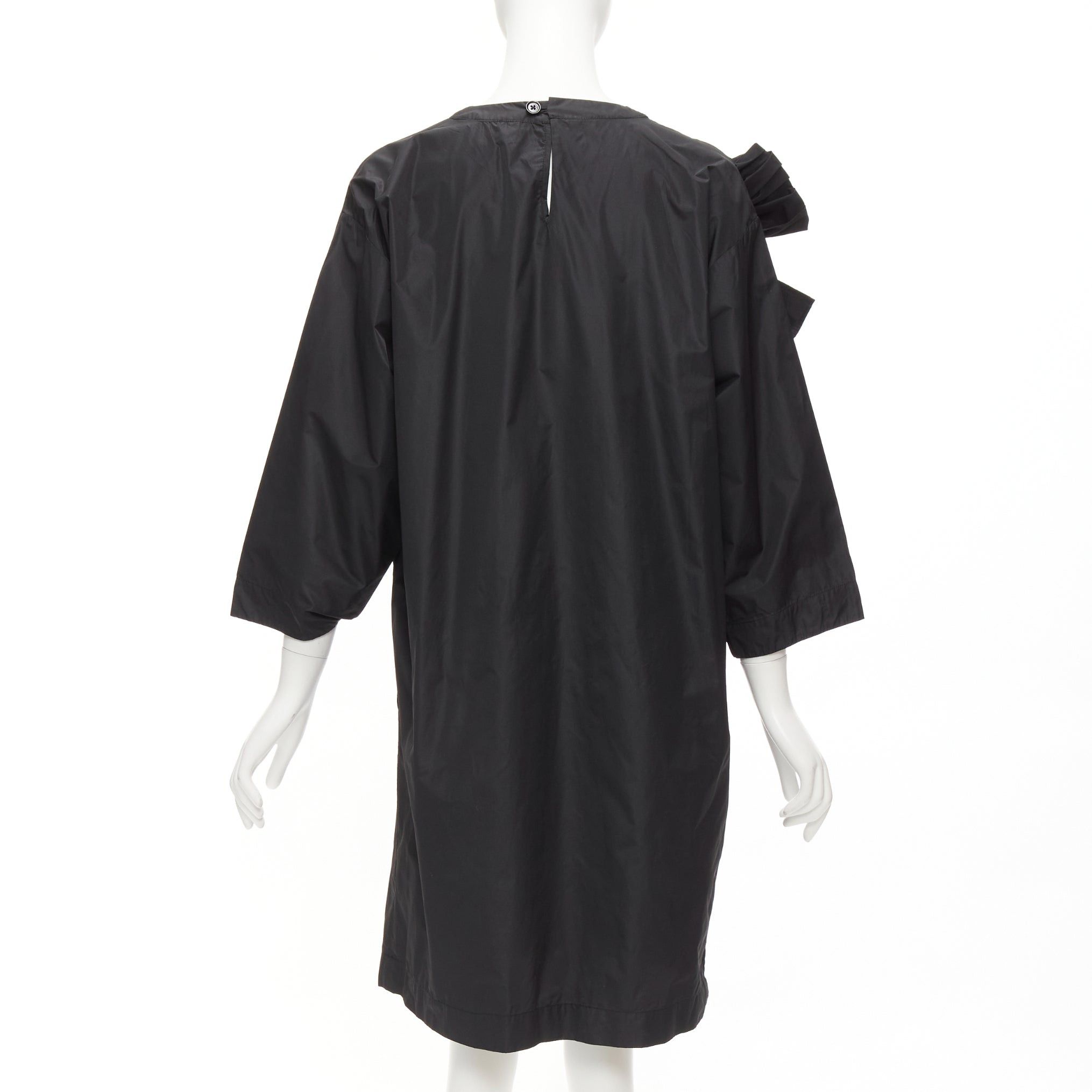 Dries Van Noten DRIES VAN NOTEN black bow detail chest panelled keyhole tent dress FR36 S Size S / US 4 / IT 40 - 5 Thumbnail