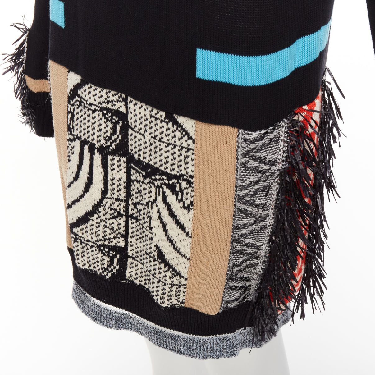 Toga TOGA ARCHIVES PULLA black cotton oriental motif colourful fringe dress IT40 S Size S / US 4 / IT 40 - 7 Thumbnail