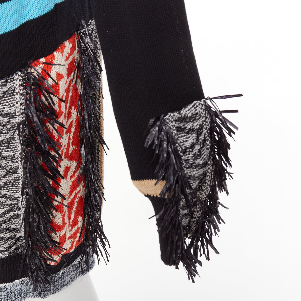 Toga TOGA ARCHIVES PULLA black cotton oriental motif colourful fringe dress IT40 S Size S / US 4 / IT 40 - 2 Thumbnail