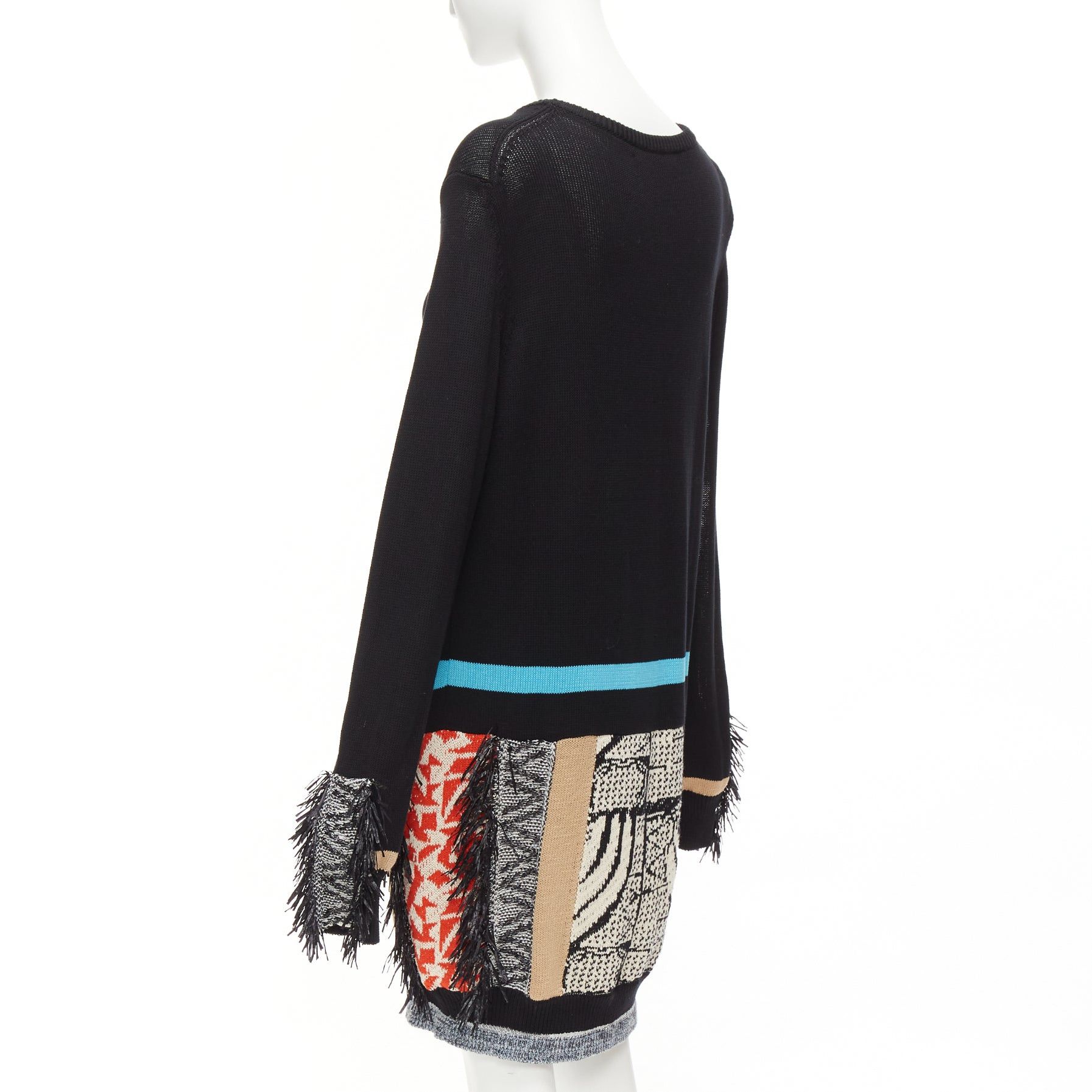 Toga TOGA ARCHIVES PULLA black cotton oriental motif colourful fringe dress IT40 S Size S / US 4 / IT 40 - 6 Thumbnail