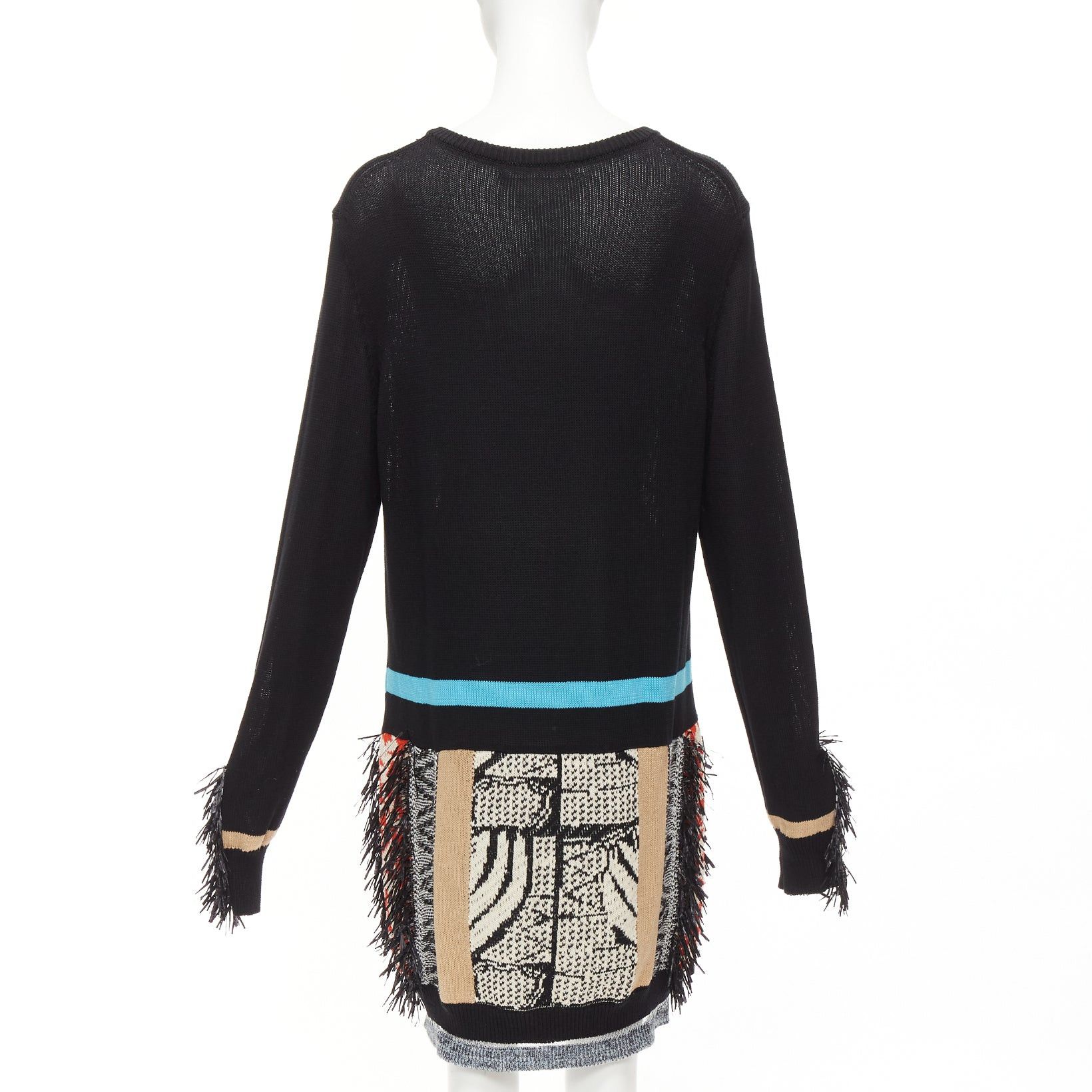 Toga TOGA ARCHIVES PULLA black cotton oriental motif colourful fringe dress IT40 S Size S / US 4 / IT 40 - 5 Thumbnail