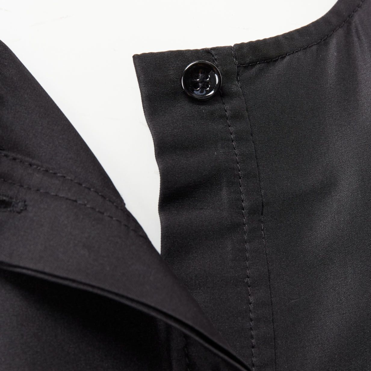 Balenciaga BALENCIAGA 2011 black khaki silk blend colorblock ruched shirt dress FR36 S Size S / US 4 / IT 40 - 9 Thumbnail