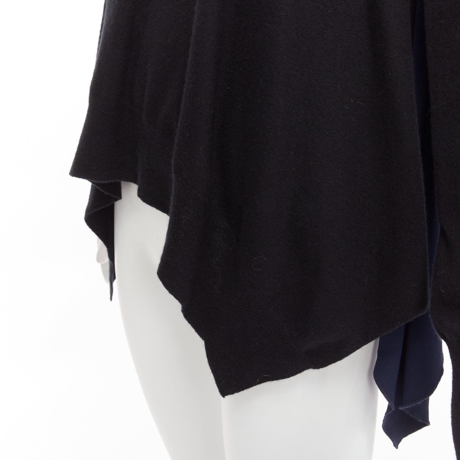 Stella McCartney STELLA MCCARTNEY 2014 black navy virgin wool handkerchief sweater top IT42 M Size M / US 6-8 / IT 42-44 - 2 Thumbnail