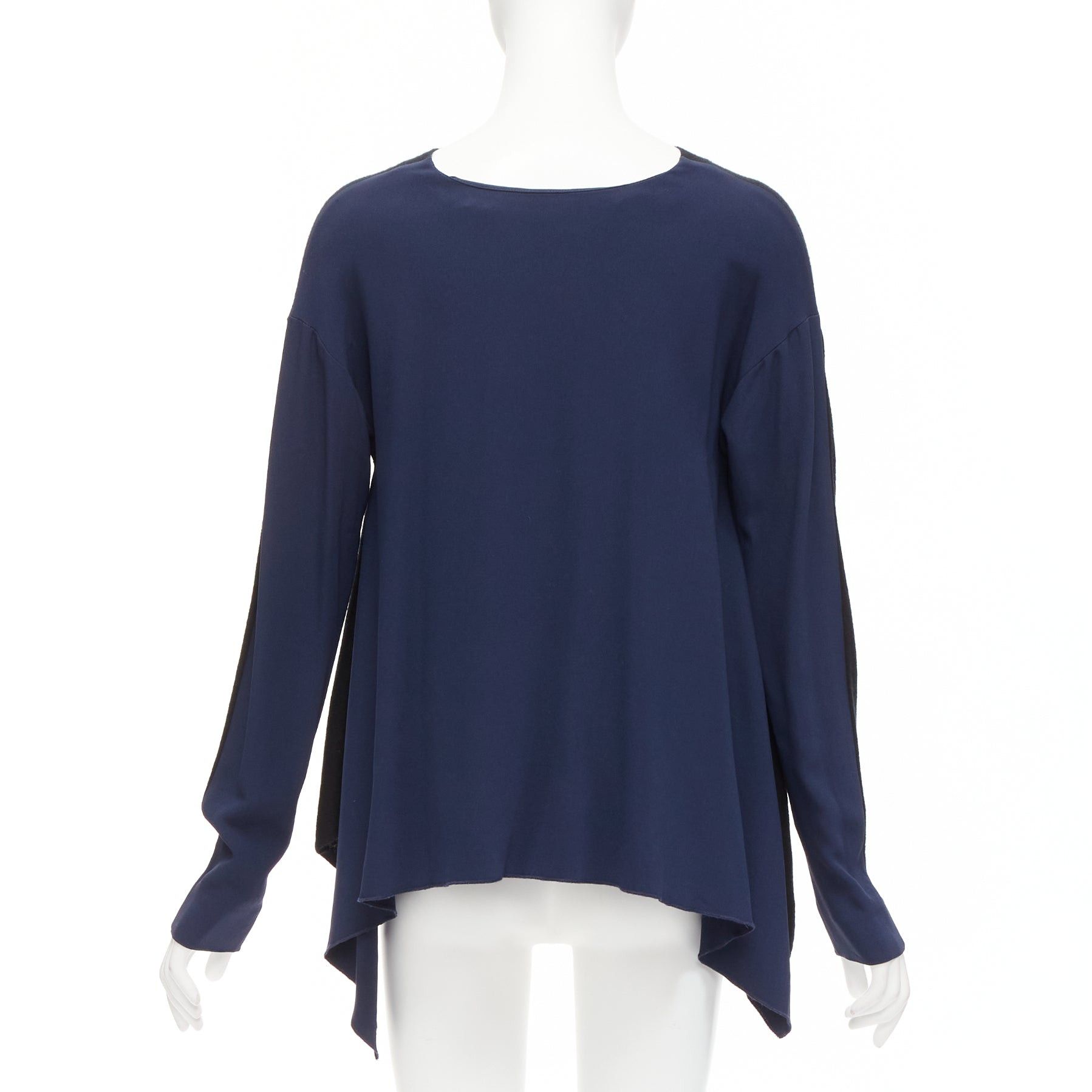Stella McCartney STELLA MCCARTNEY 2014 black navy virgin wool handkerchief sweater top IT42 M Size M / US 6-8 / IT 42-44 - 5 Thumbnail