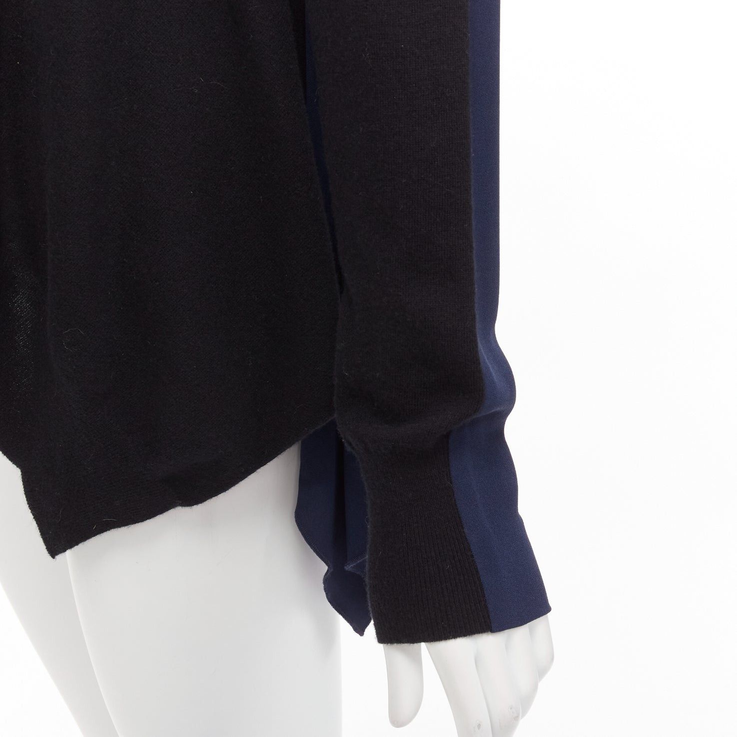 Stella McCartney STELLA MCCARTNEY 2014 black navy virgin wool handkerchief sweater top IT42 M Size M / US 6-8 / IT 42-44 - 7 Thumbnail