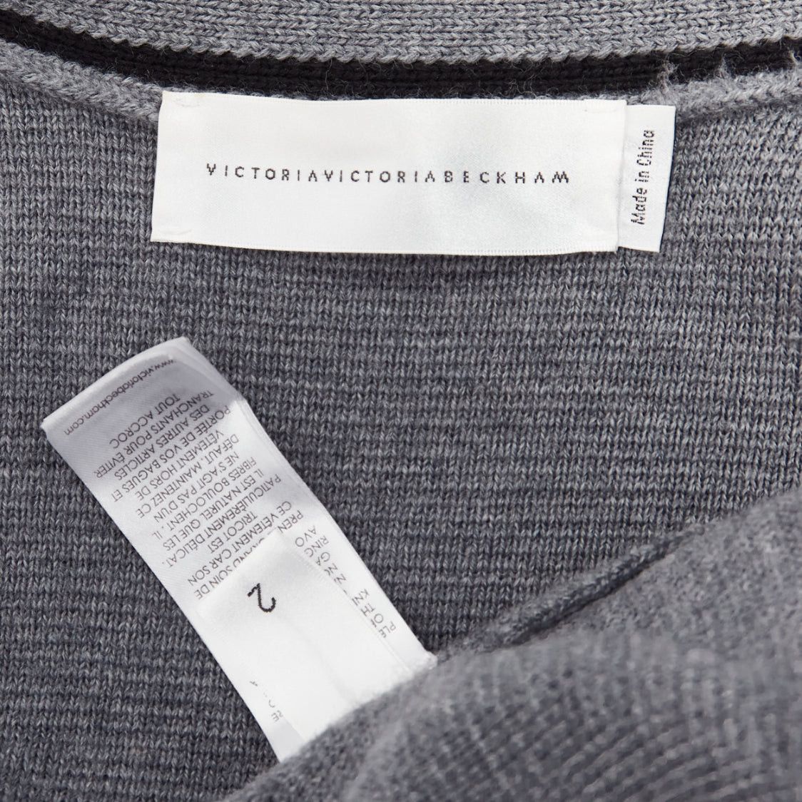 Victoria Beckham VVB VICTORIA BECKHAM 2017 Runway grey wool logo oversized cardigan UK2 XXS Size S / US 4 / IT 40 - 9 Thumbnail