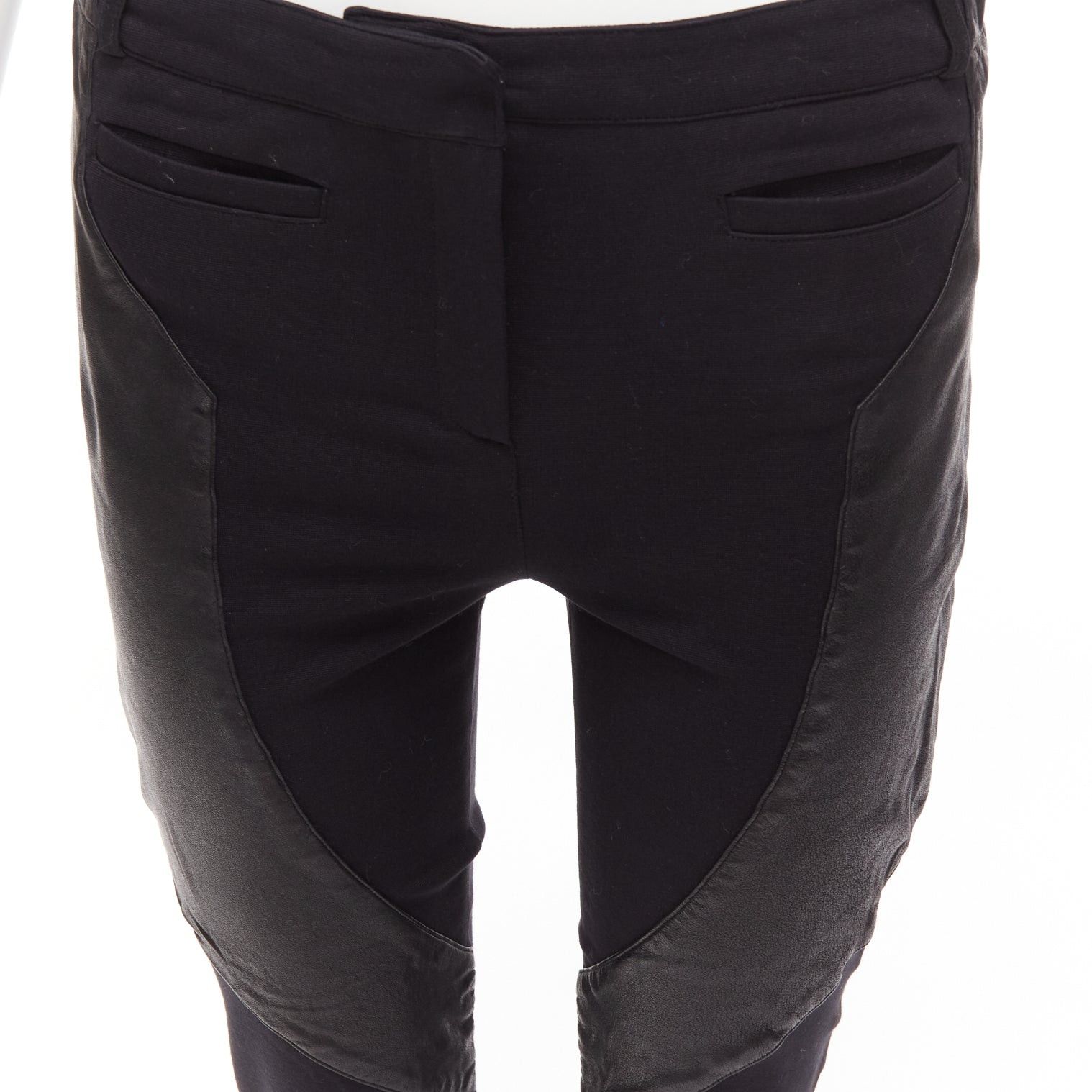 Givenchy GIVENCHY black lambskin leather panel patchwork riding pants FR40 L Size 30" / US 8 / IT 44 - 2 Thumbnail