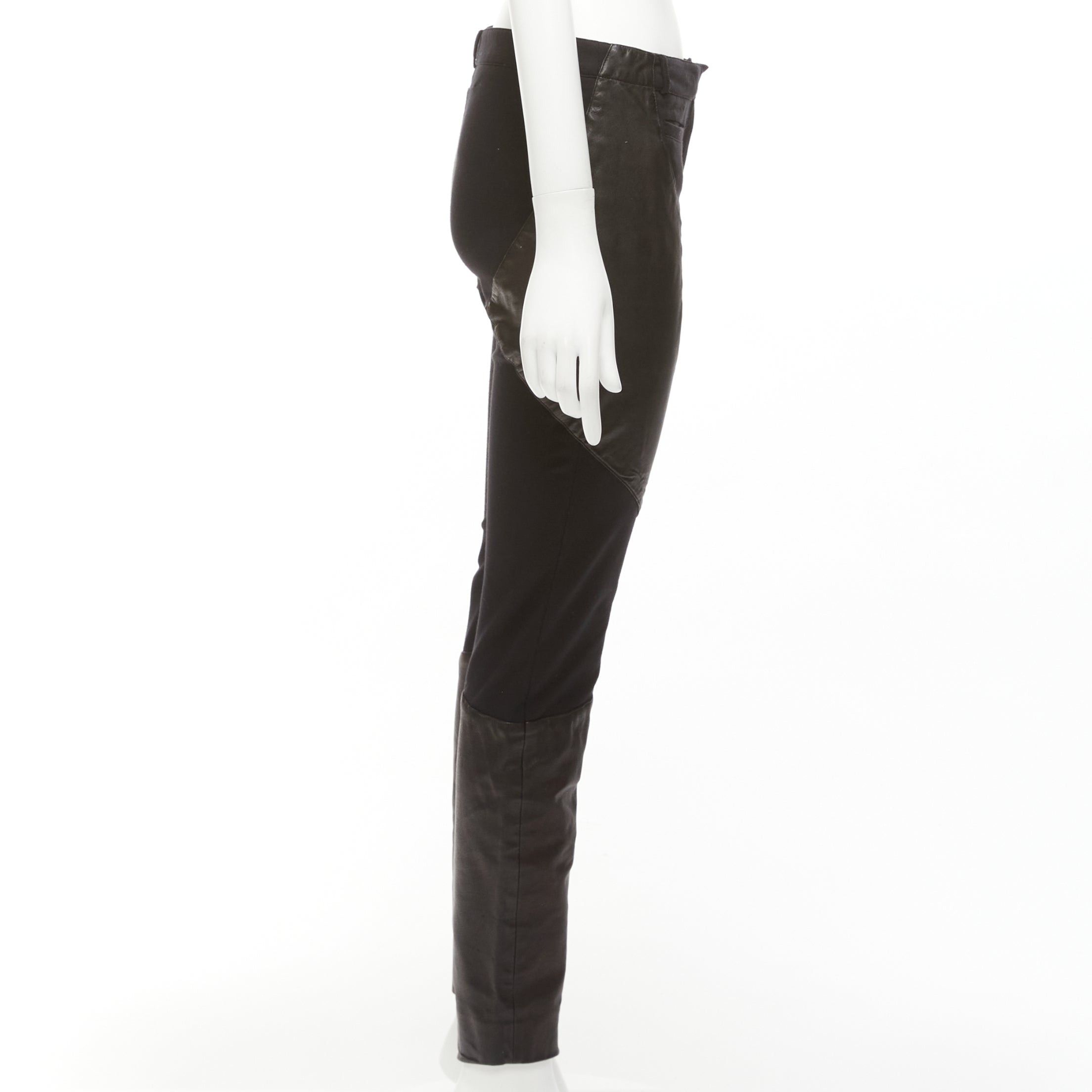 Givenchy GIVENCHY black lambskin leather panel patchwork riding pants FR40 L Size 30" / US 8 / IT 44 - 4 Thumbnail
