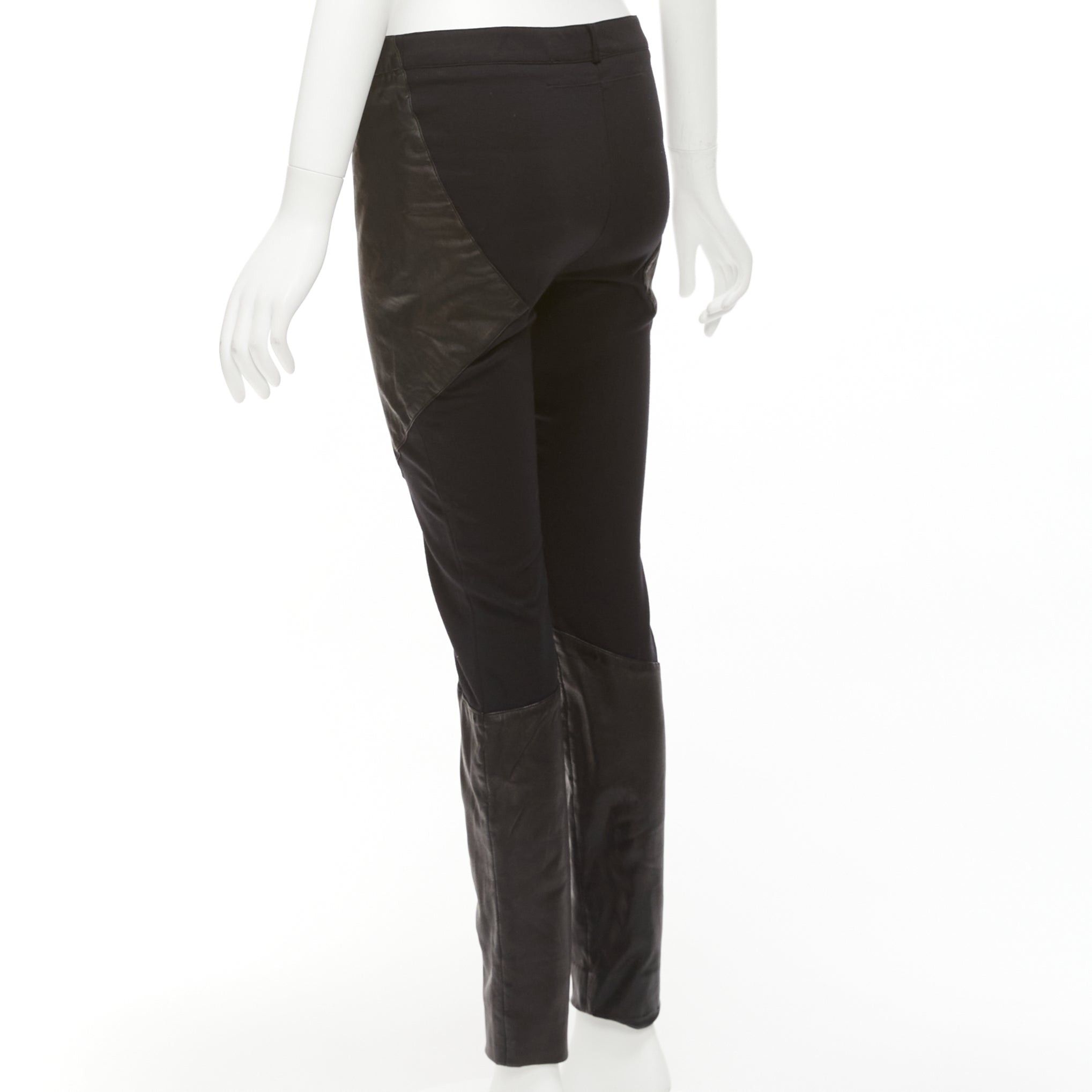 Givenchy GIVENCHY black lambskin leather panel patchwork riding pants FR40 L Size 30" / US 8 / IT 44 - 6 Thumbnail