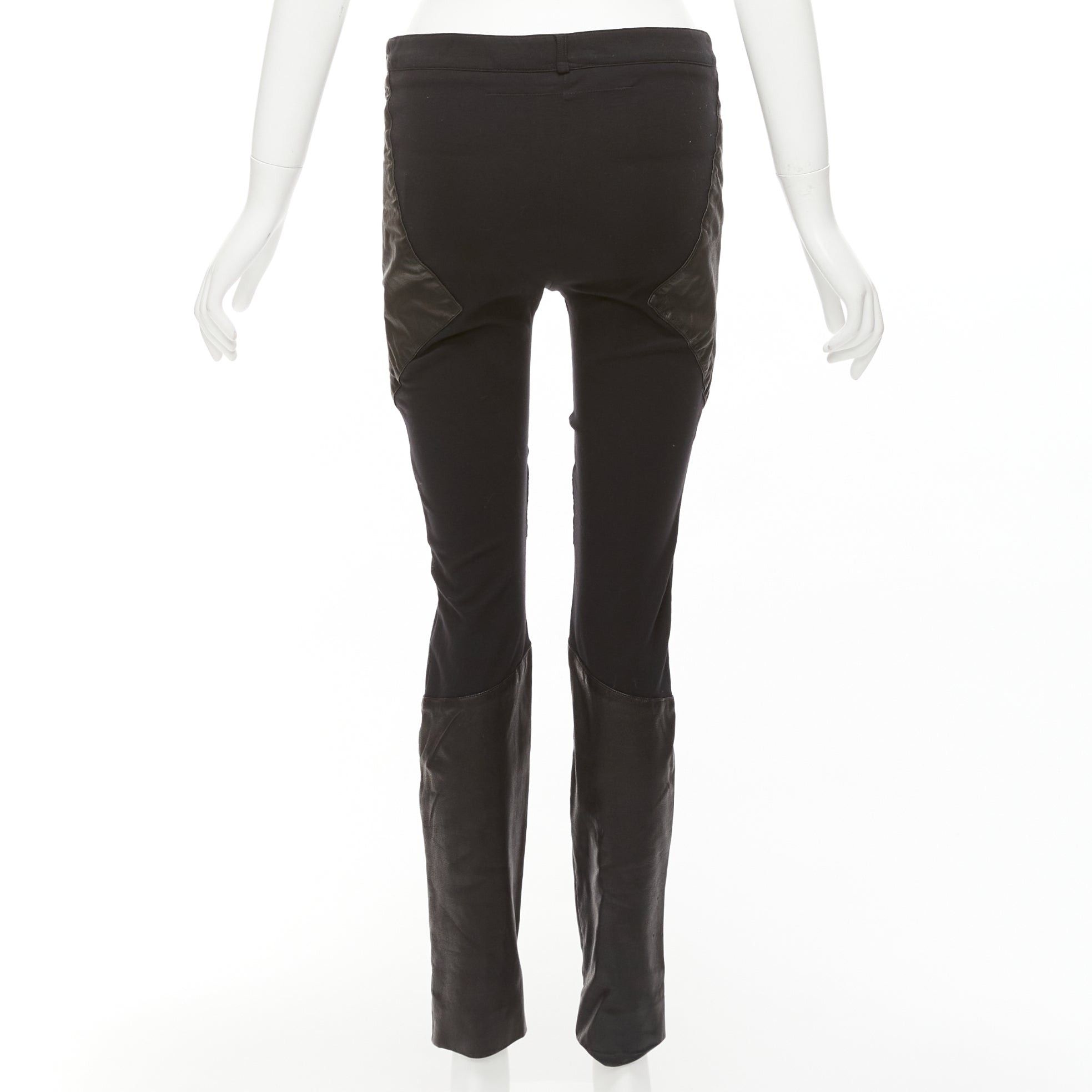 Givenchy GIVENCHY black lambskin leather panel patchwork riding pants FR40 L Size 30" / US 8 / IT 44 - 5 Thumbnail