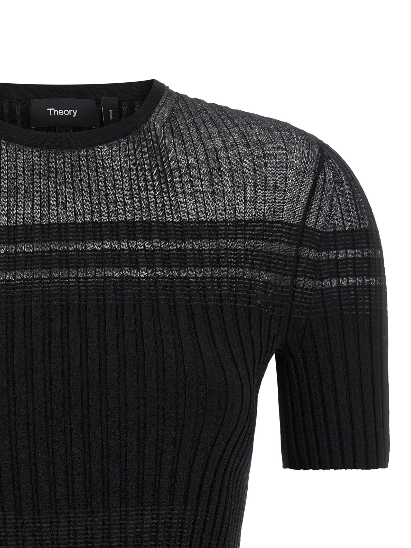 Theory Ribbed T-shirt Size L / US 10 / IT 46 - 3 Thumbnail