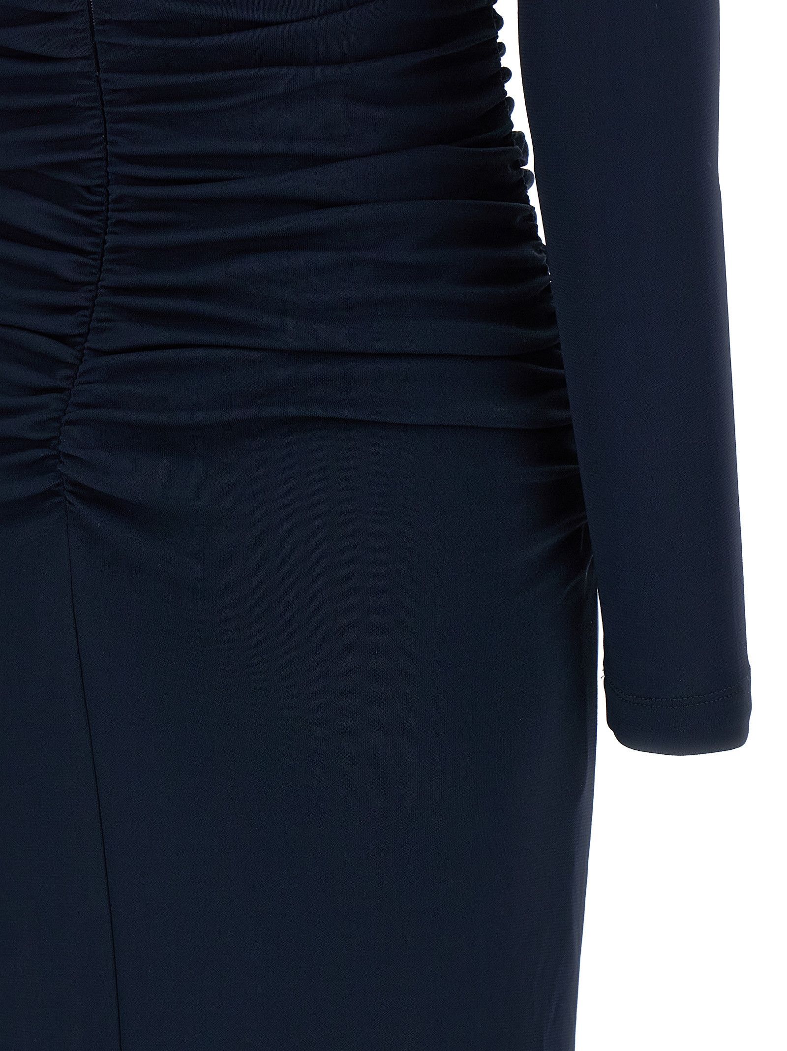 Carolina Herrera 'Off-Shoulder 3/4 SLV Ruched Midi' dress Size S / US 4 / IT 40 - 4 Thumbnail