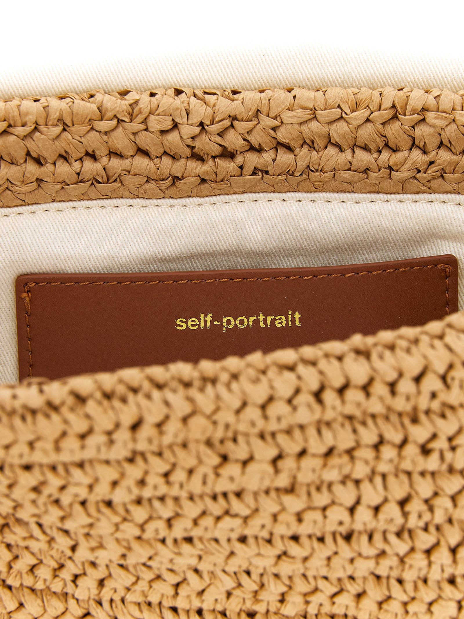 'Raffia bow charm' shoulder bag