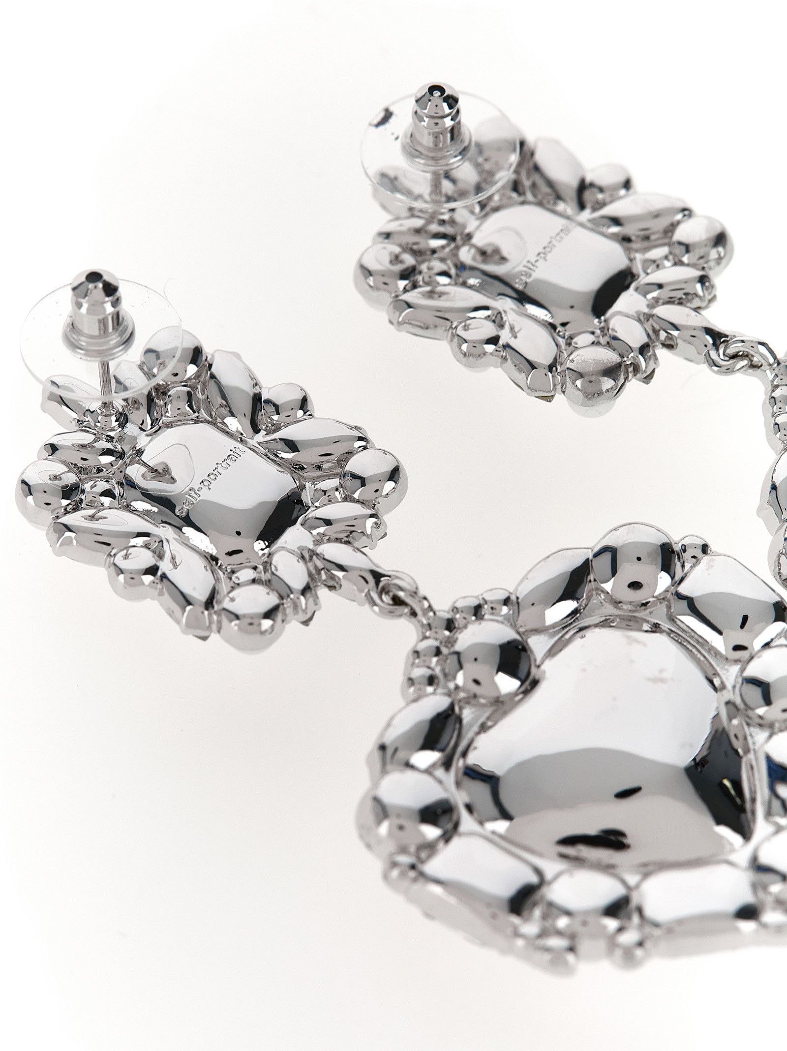 Self-Portrait 'Crystal Pearl Tiered Heart' earrings Size ONE SIZE - 2 Thumbnail