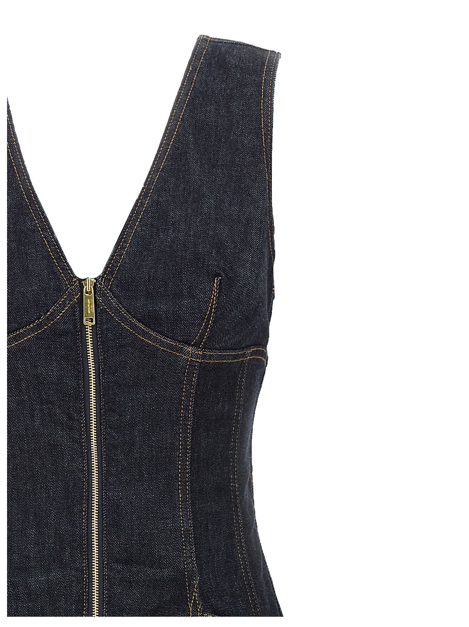 Self-Portrait 'Indigo Denim Midi' dress Size XS / US 0-2 / IT 36-38 - 3 Thumbnail