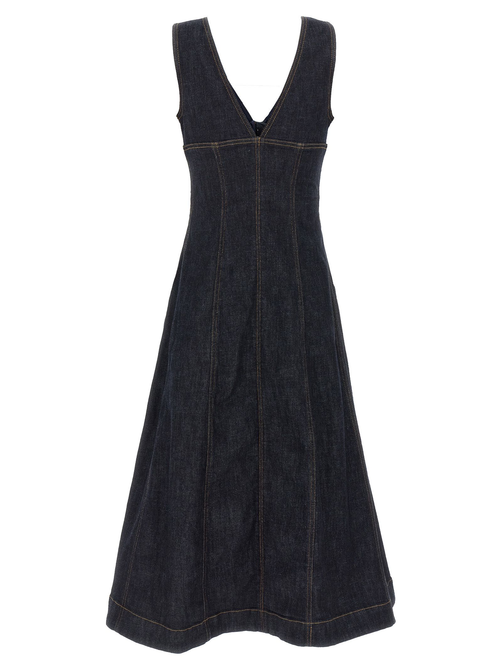 Self-Portrait 'Indigo Denim Midi' dress Size XS / US 0-2 / IT 36-38 - 2 Thumbnail