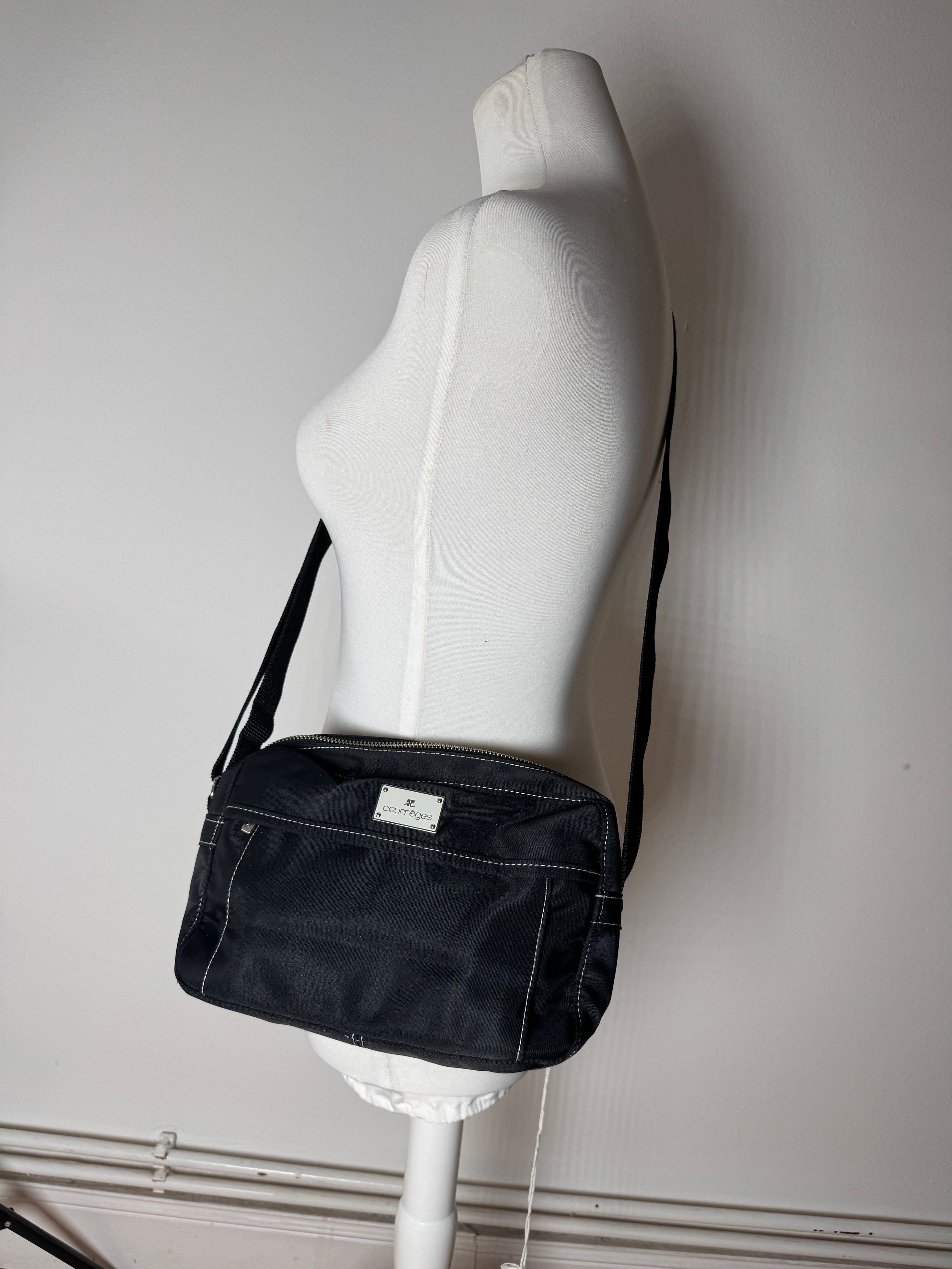 Courreges Vintage Polyester crossbody Bag black Size ONE SIZE - 4 Thumbnail