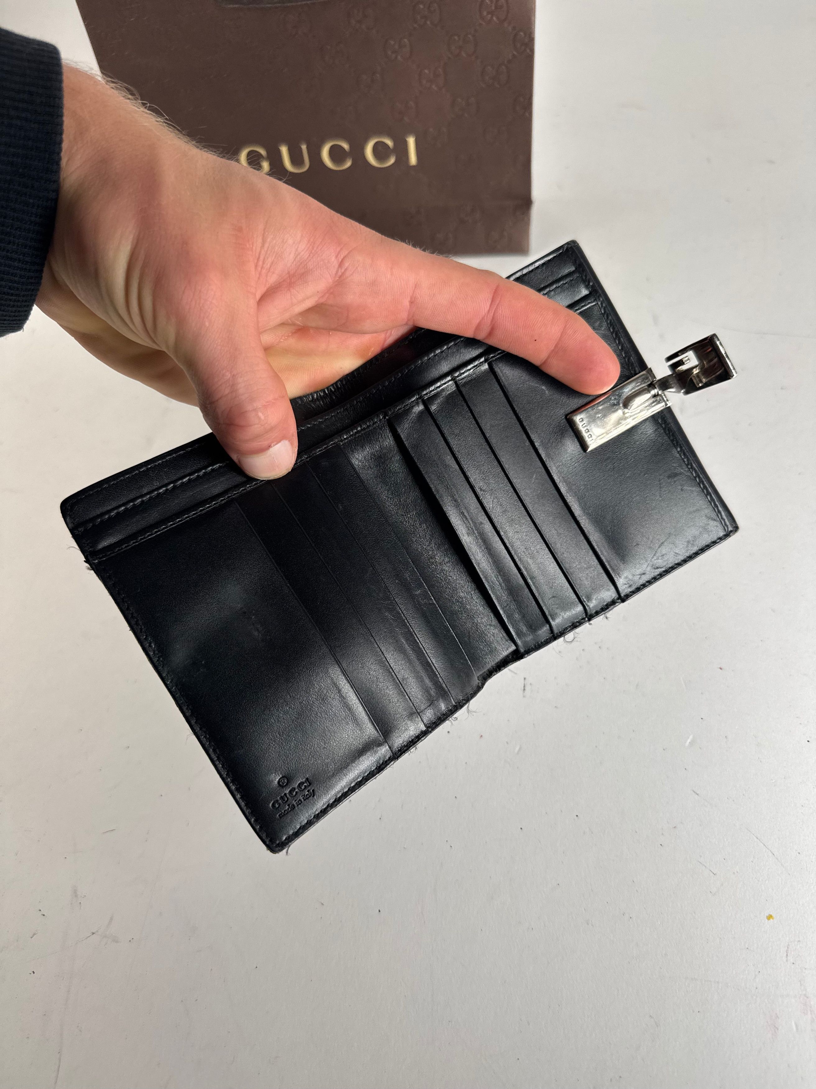 Gucci Vintage Leather Wallet Black Size ONE SIZE - 5 Thumbnail