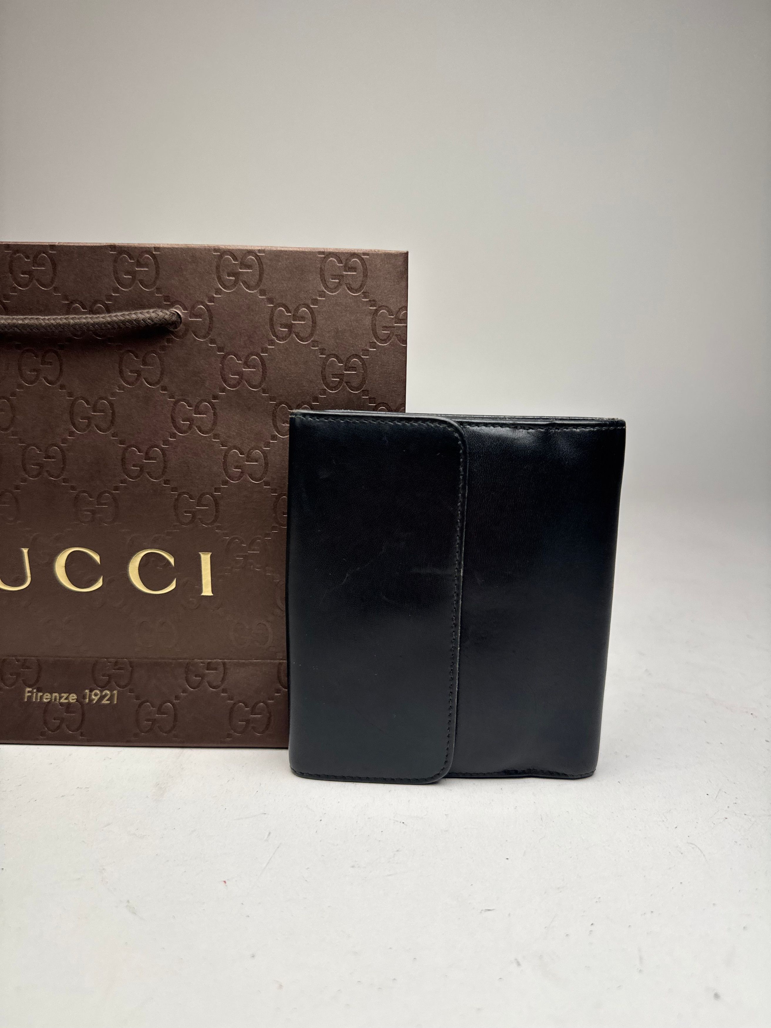 Gucci Vintage Leather Wallet Black Size ONE SIZE - 14 Thumbnail