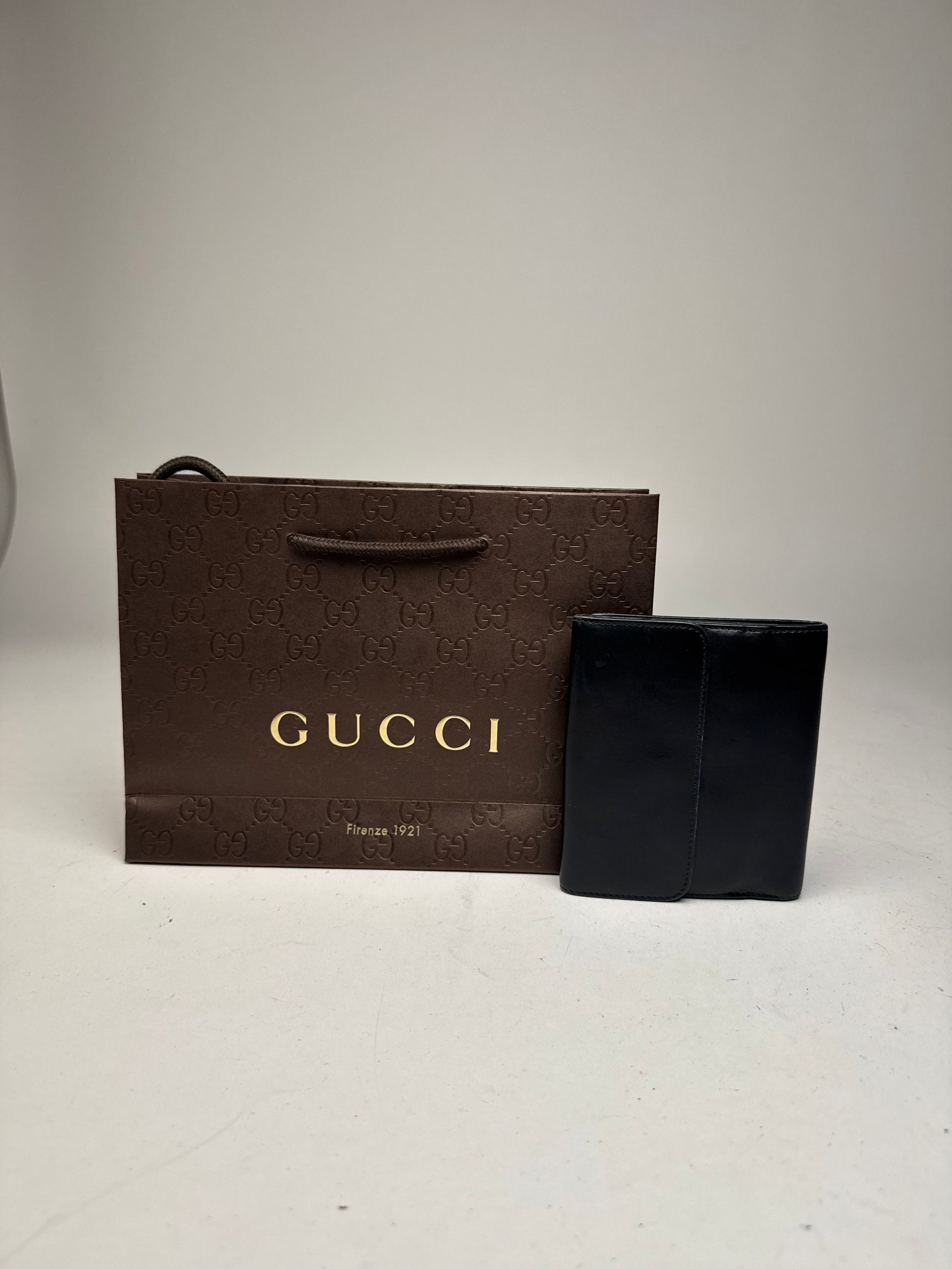 Gucci Vintage Leather Wallet Black Size ONE SIZE - 2 Thumbnail