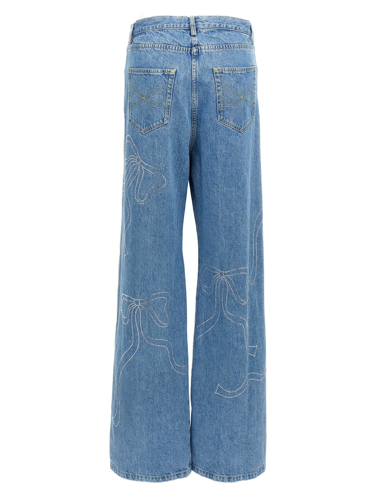 MACH & MACH 'Crystal ribbon hot fix' jeans Size 34" / US 12 / IT 48 - 2 Thumbnail