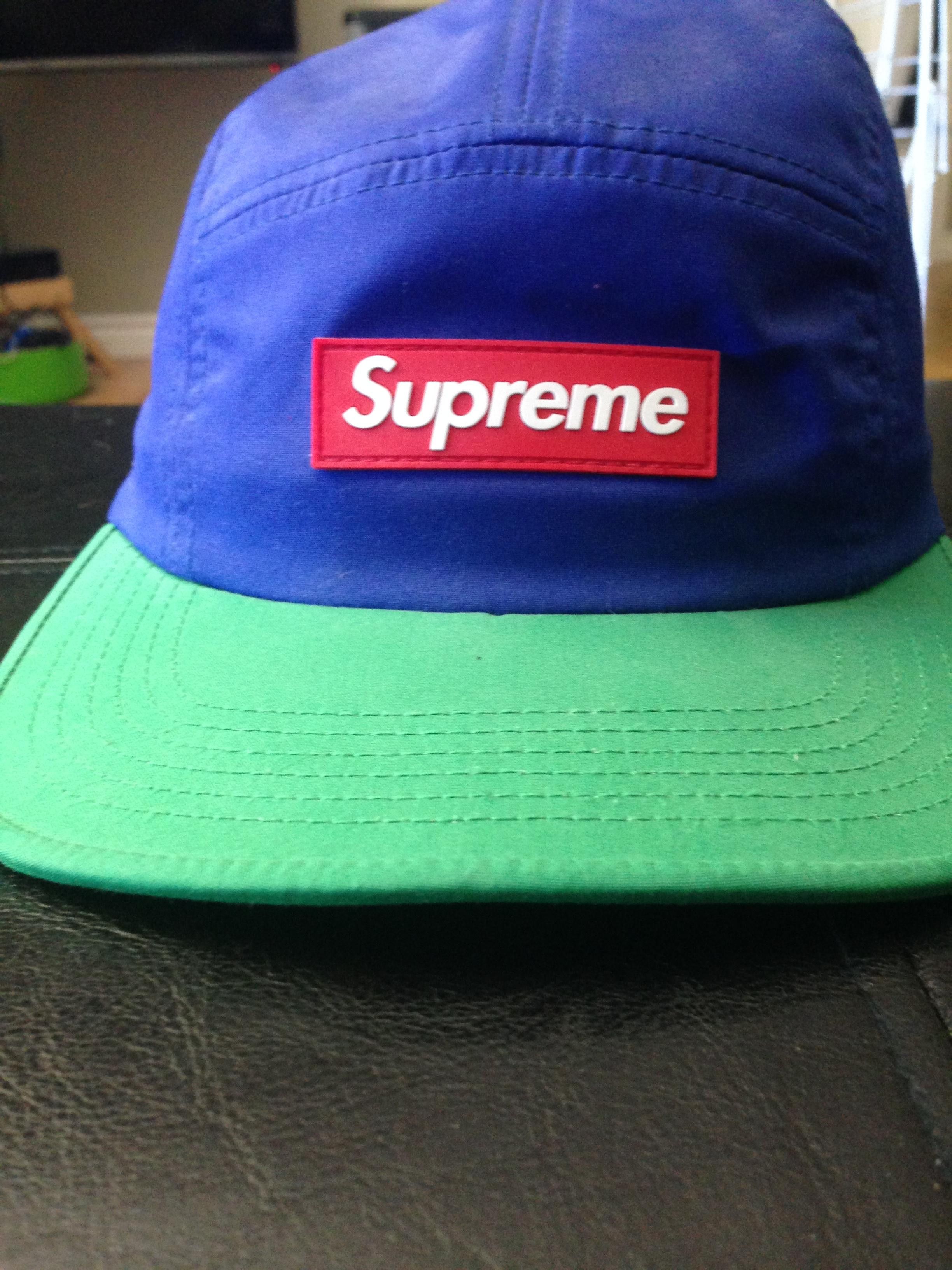 Supreme Tri-Color Rubber Logo Camp Cap | Grailed