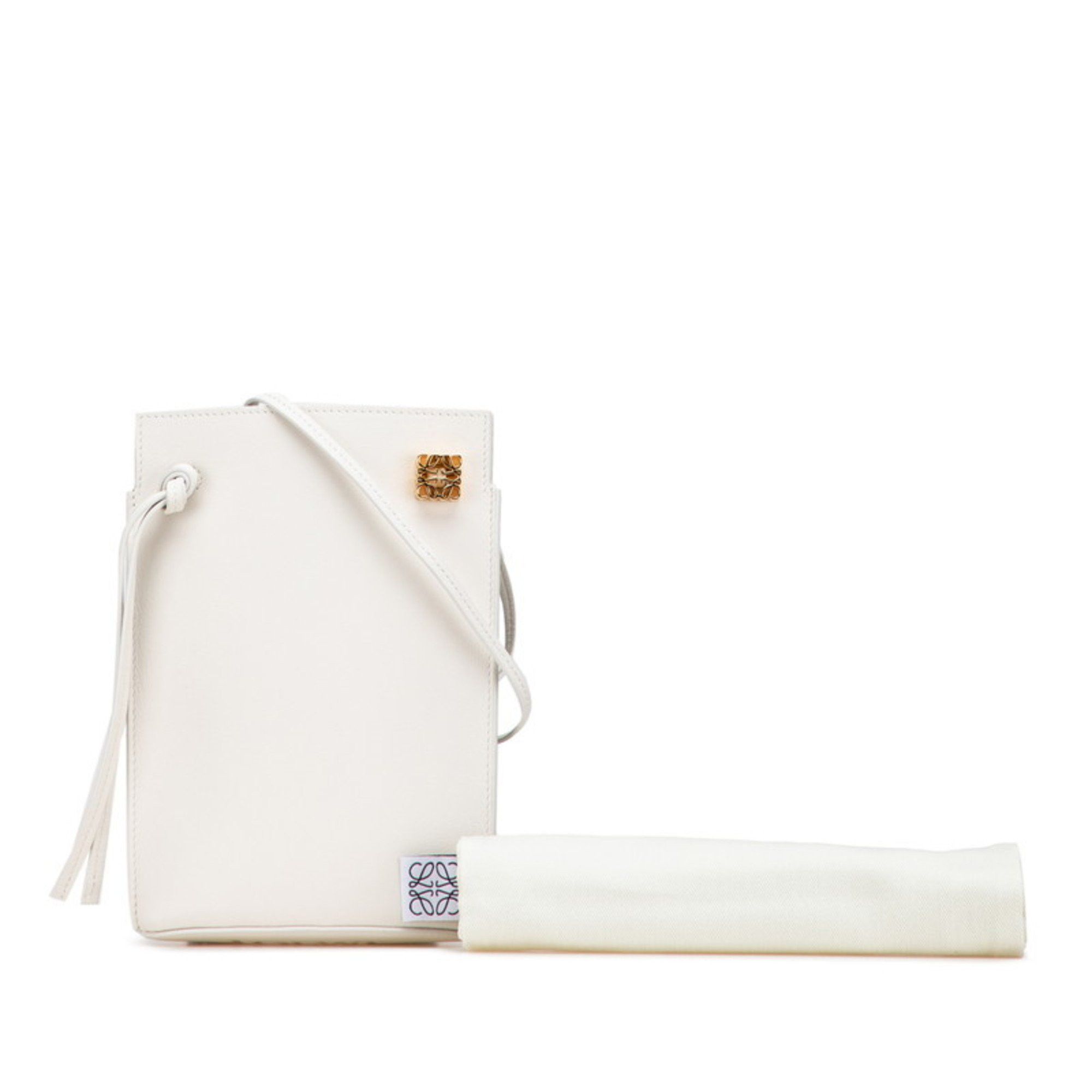 Loewe LOEWE Anagram Dice Pocket Crossbody Shoulder Bag in Off-White Leather for Women Size ONE SIZE - 11 Thumbnail