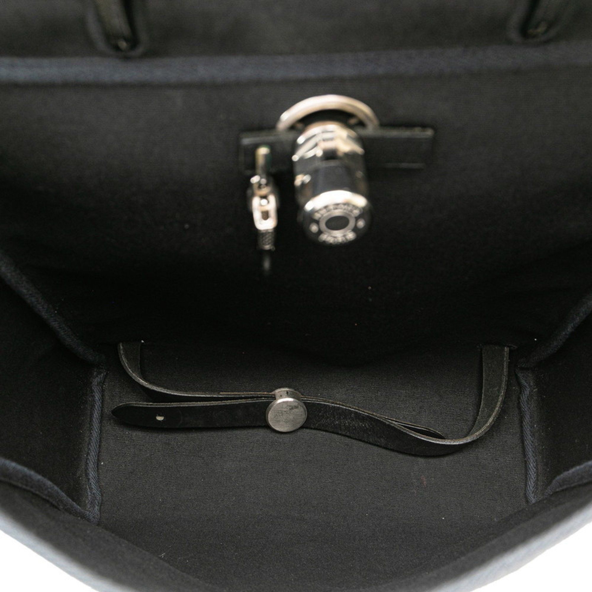 Hermes Hermès Airbag Ad PM Backpack/Handbag, 2-Way, Black Toile Officier Leather, Women's, HERMES Size ONE SIZE - 8 Thumbnail