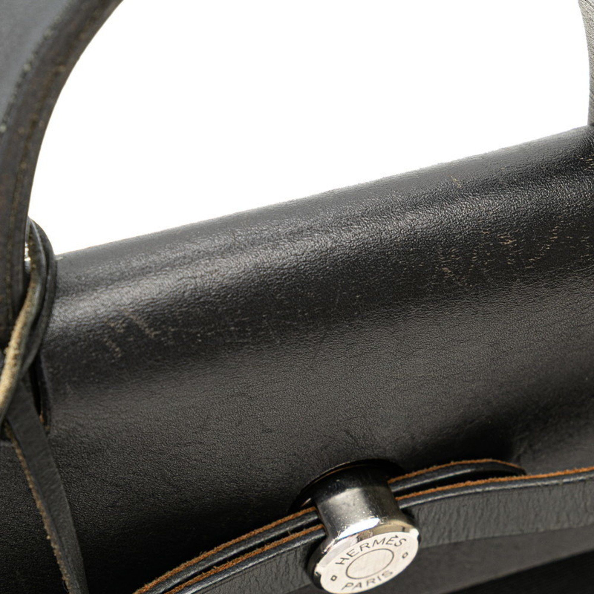 Hermes Hermès Airbag Ad PM Backpack/Handbag, 2-Way, Black Toile Officier Leather, Women's, HERMES Size ONE SIZE - 4 Thumbnail