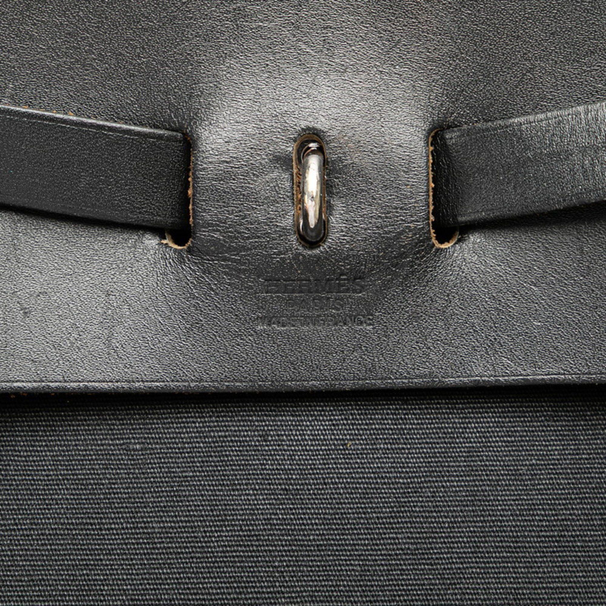Hermes Hermès Airbag Ad PM Backpack/Handbag, 2-Way, Black Toile Officier Leather, Women's, HERMES Size ONE SIZE - 6 Thumbnail