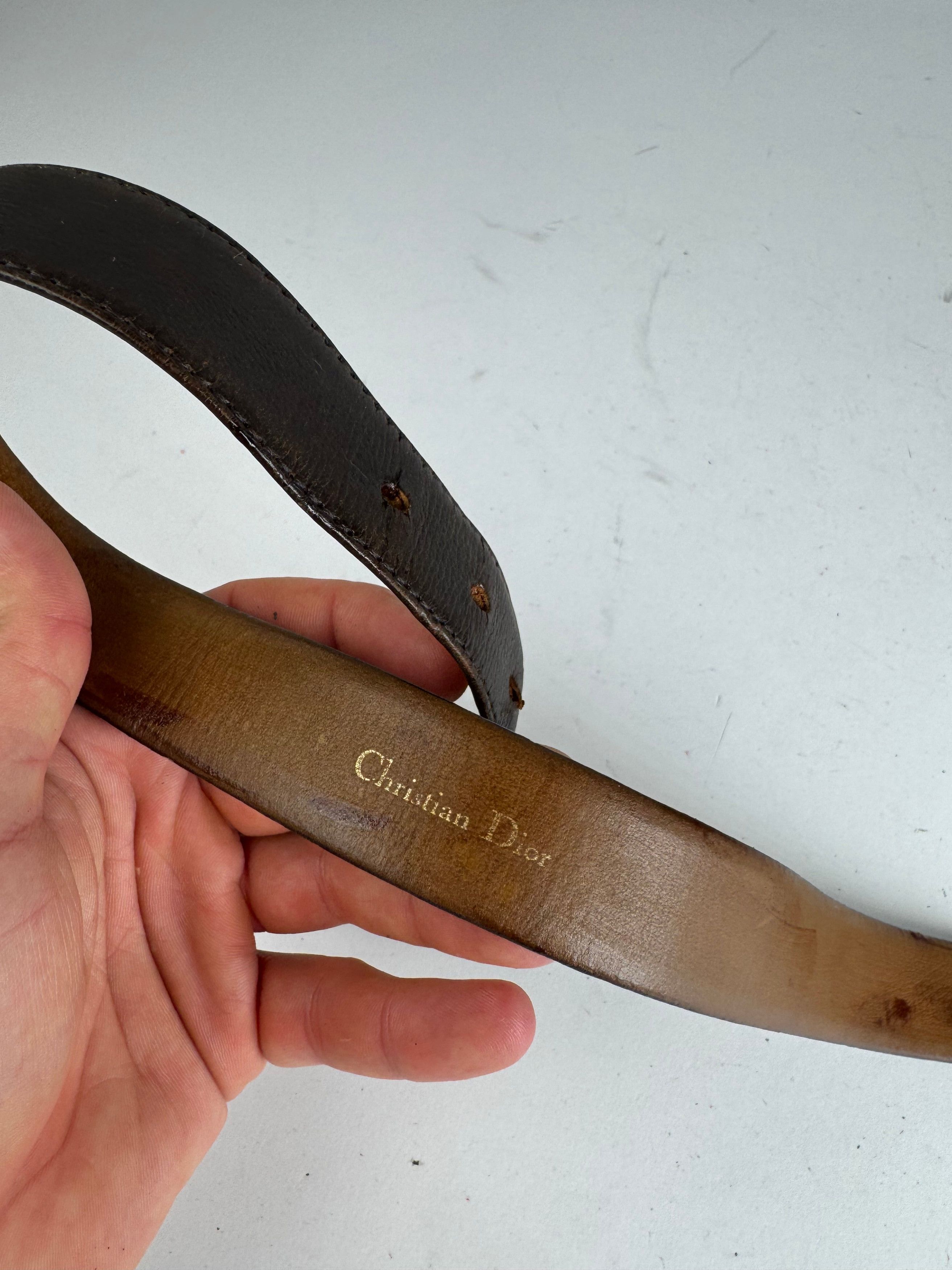 Dior Vintage Leather Belt brown Size ONE SIZE - 6 Thumbnail