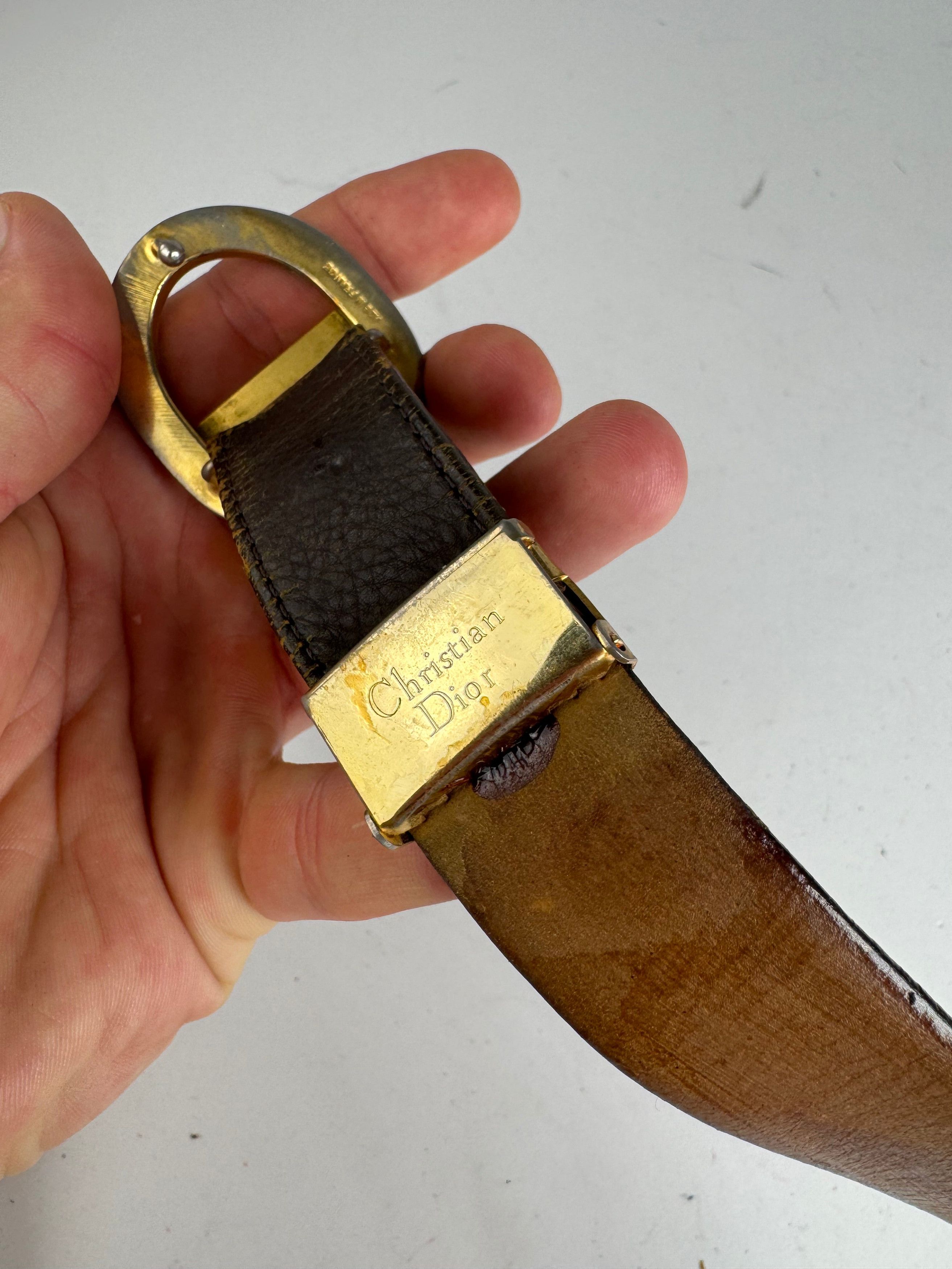 Dior Vintage Leather Belt brown Size ONE SIZE - 3 Thumbnail