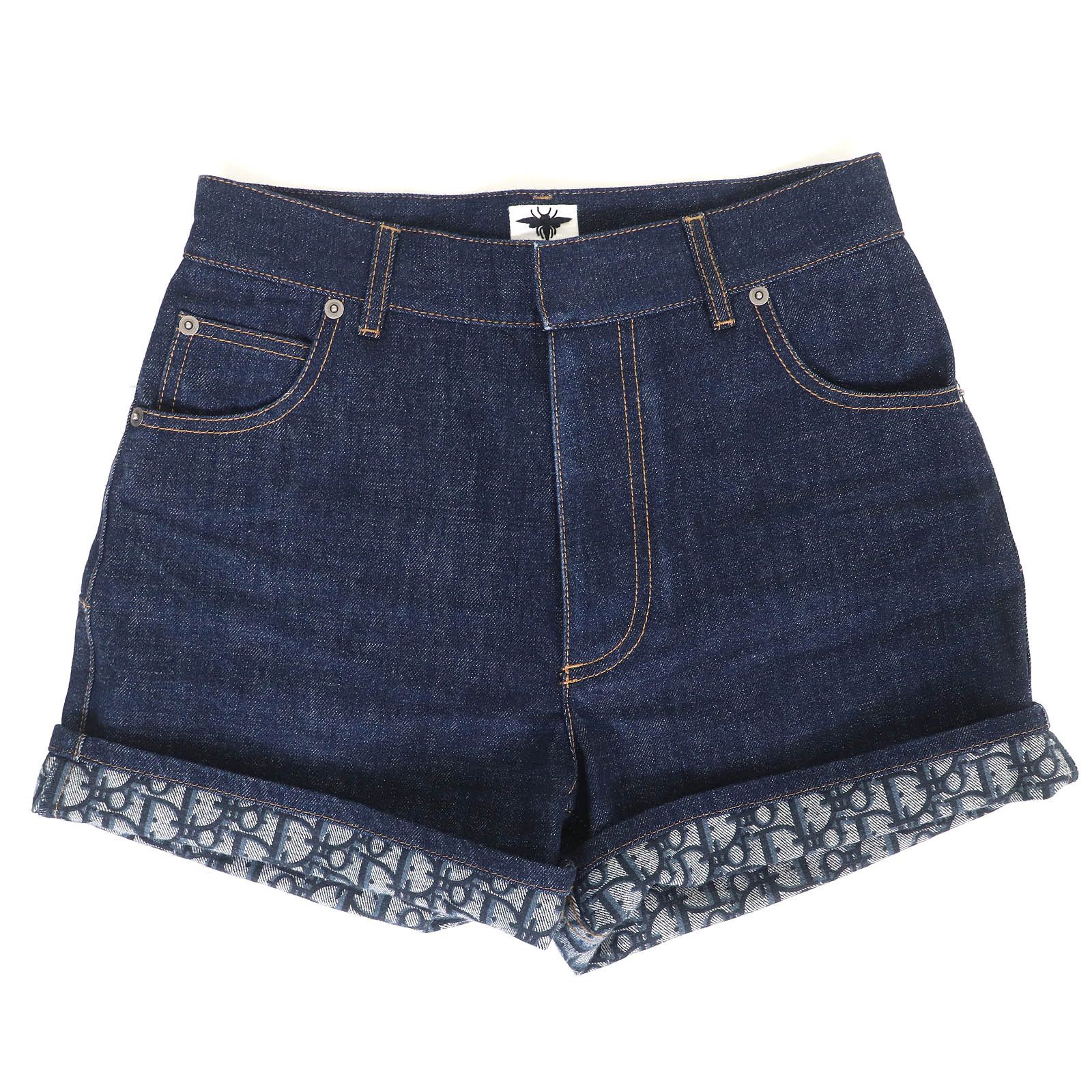 Dior Dior Christian Dior Oblique Lining Denim Shorts Denim Shorts 512P44A3426 DUTY FREE for USA Size ONE SIZE - 3 Thumbnail