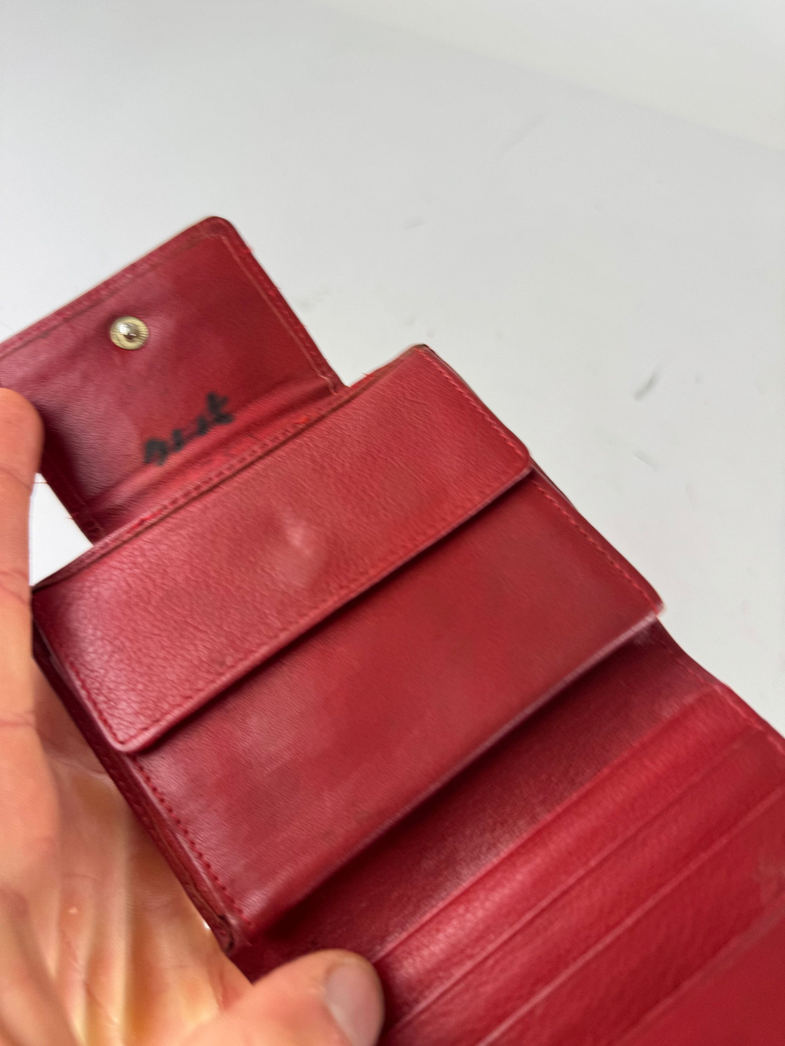 Dior Vintage Leather Wallet Red Size ONE SIZE - 5 Thumbnail